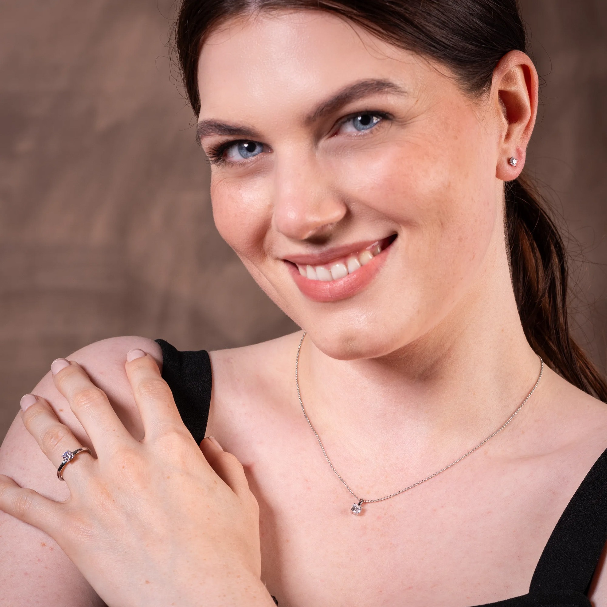 LYOMI Kettenanhänger »585/- Weißgold 1 syth. Diam. 0,50 ct.«