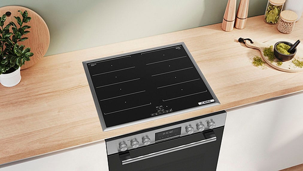 BOSCH Flex-Induktions-Herd-Set »HND619LS67«, mit Backwagen, Hydrolyse, Backwagen mit ausziehbarer Tür für bequemes Kochen & Backen