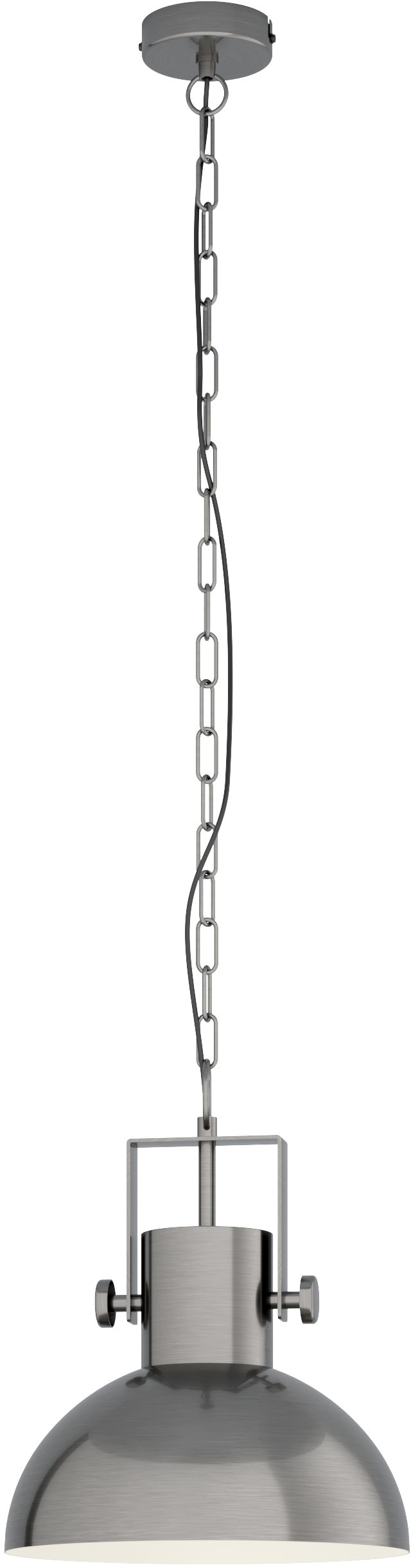 EGLO Pendelleuchte »LUBENHAM 1«, 1 flammig, Leuchtmittel E27 | ohne Leuchtmittel, Vintage Pendelleuchte, Retro Hängelampe, Nickel matt, creme, E27