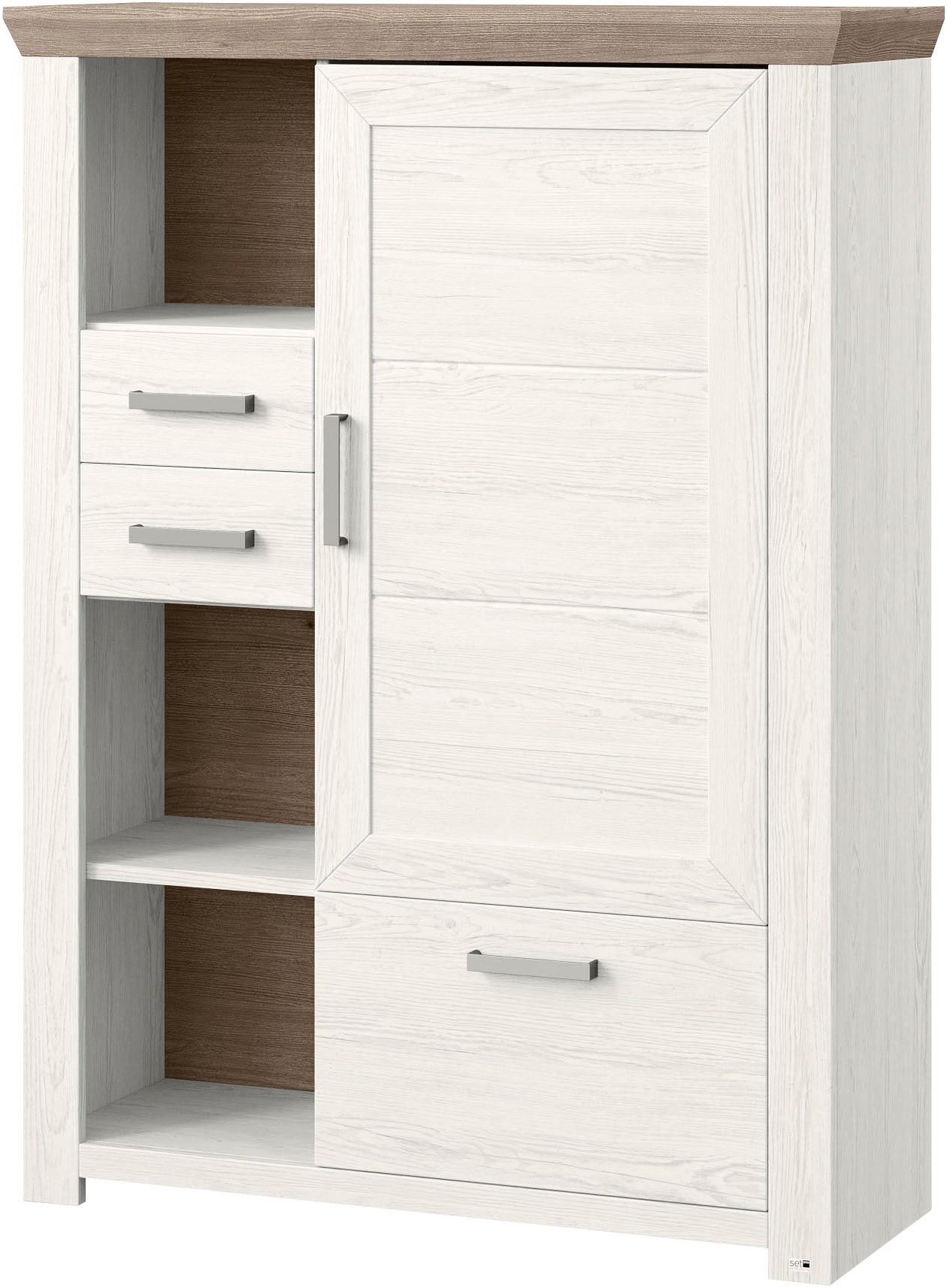 set one by Musterring Highboard »York«, Typ 25 und 26, in 3 Farbvarianten, Beleuchtung optional, Breite 105 cm