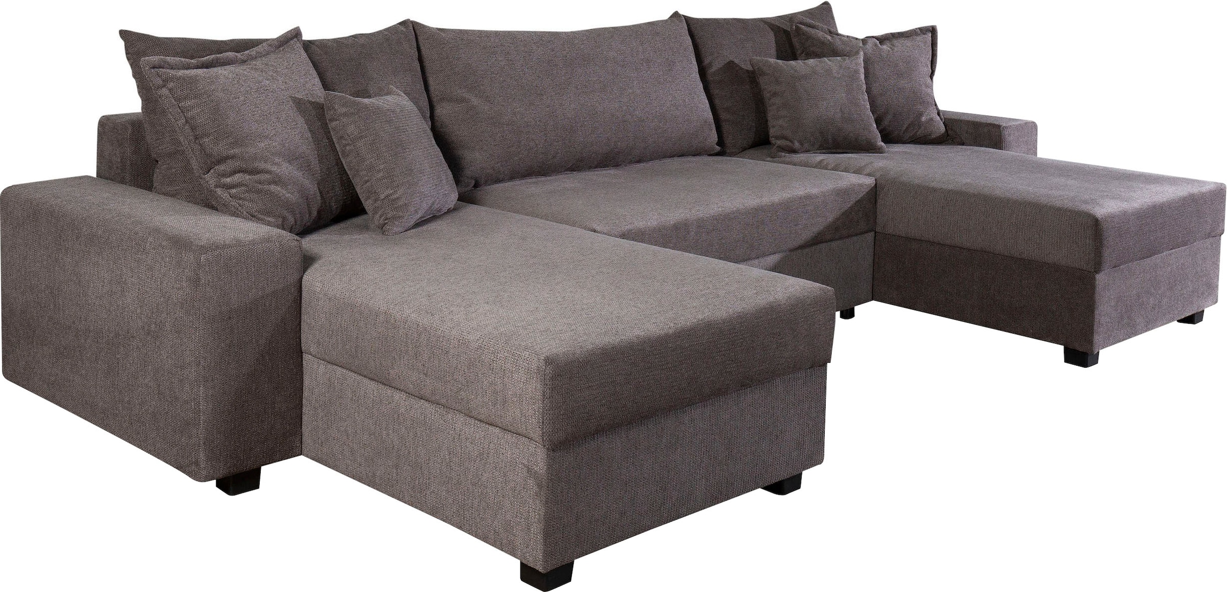 OTTO home Wohnlandschaft »Alexa U-Form, B: 313 cm« Bettfunktion, Bettkasten & 4 Zierkissen, Federkern