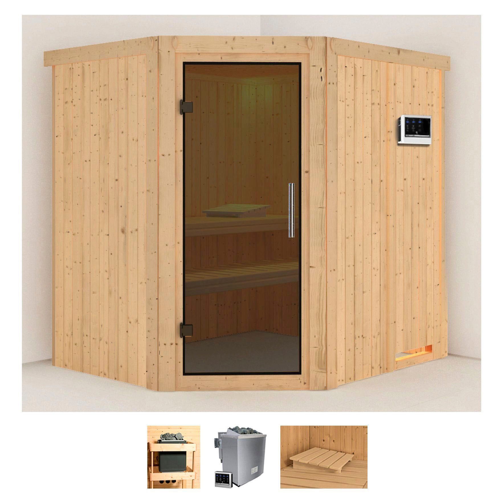 Karibu Sauna »Stine«, (Set), 9 KW-Ofen mit externer Steuerung günstig online kaufen
