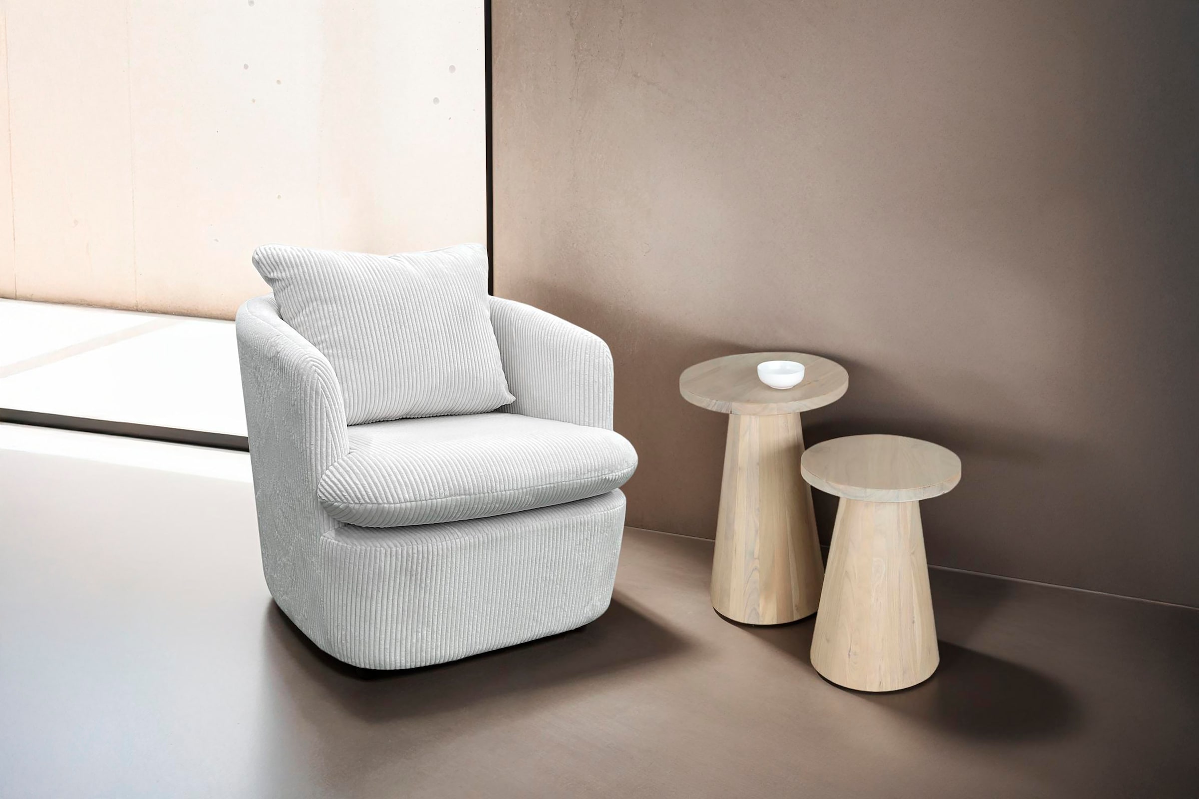 byLIVING Beistelltisch »Cone«, aus Massivholz in schwarz oder white wash, v günstig online kaufen