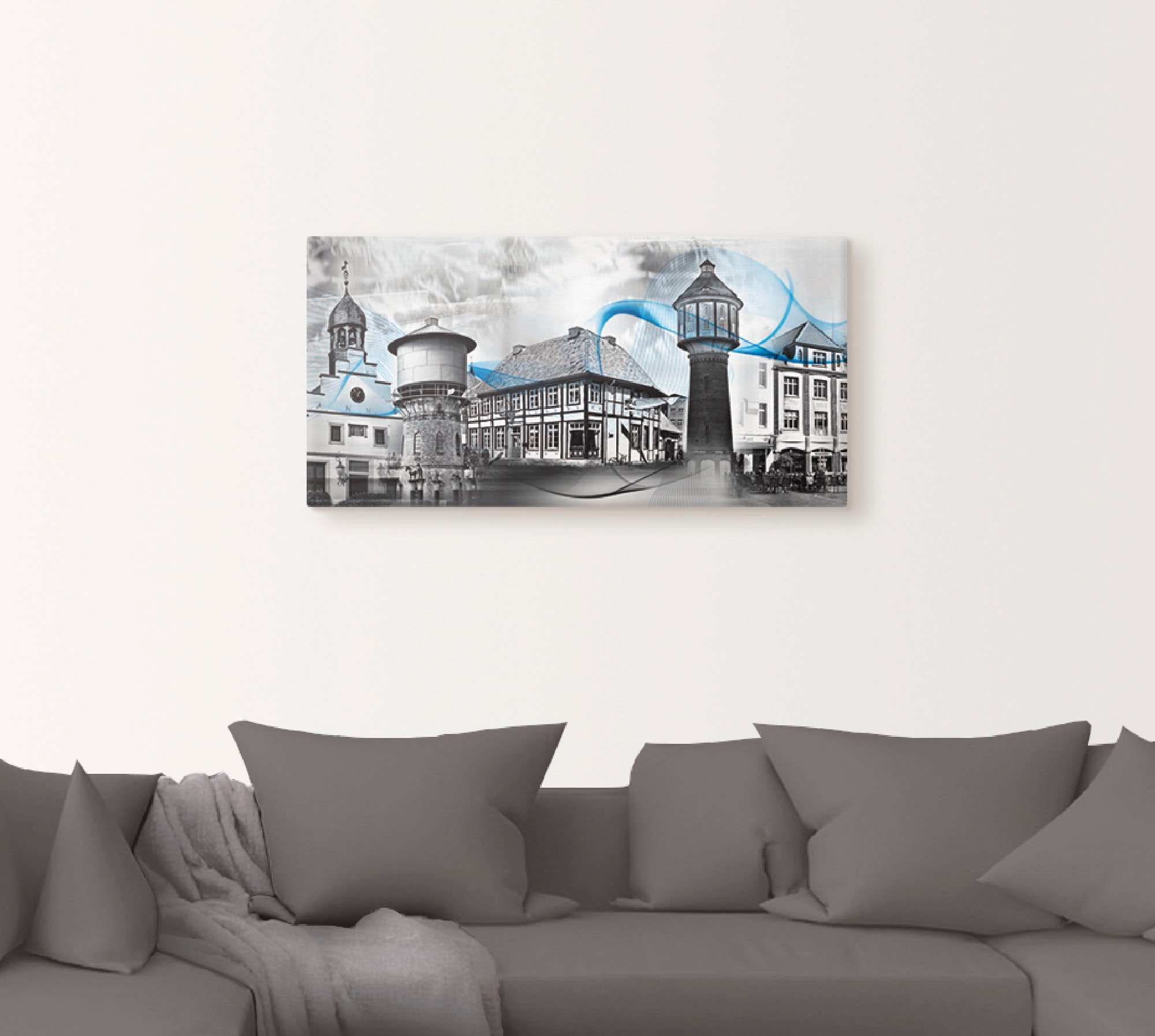 Artland Wandbild »Lingen Emsland Collage 01«, Gebäude, (1 St.), als Leinwandbild, Wandaufkleber oder Poster in versch. Größen