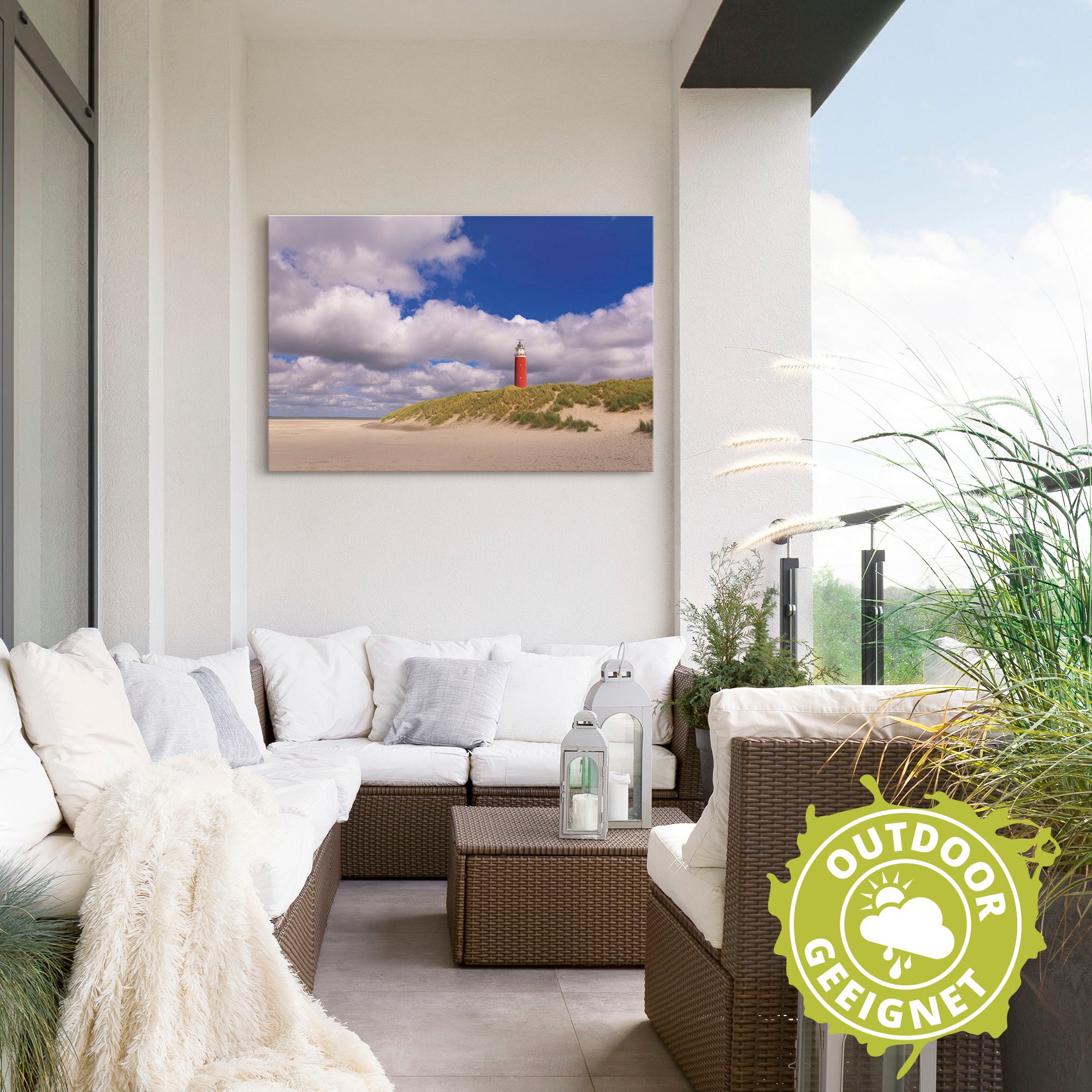 Artland Wandbild »Wolkenimpression am Leuchtturm«, Küste, (1 St.), als Alubild, Outdoorbild, Poster in verschied. Größen