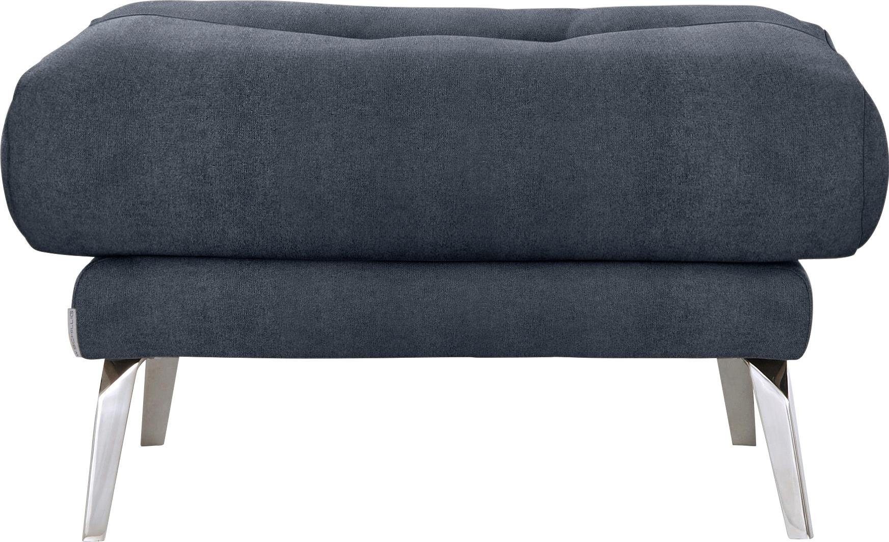 W.SCHILLIG Hocker »softy«, mit dekorativer Heftung im Sitz, Füße Chrom glänzend