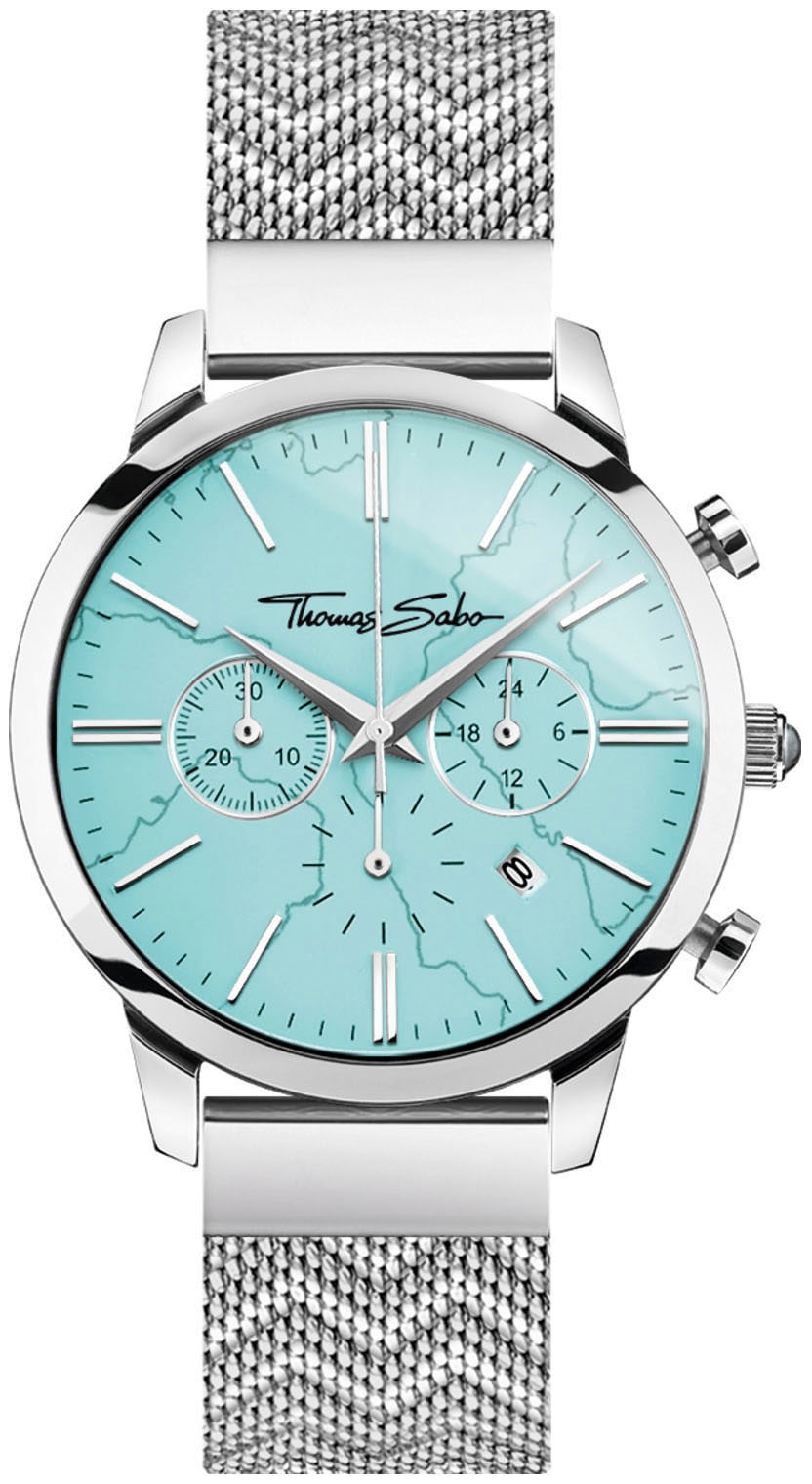 THOMAS SABO Chronograph »ARIZONA SPIRIT«, Quarzuhr, Armbanduhr, Herren, Datum, Stoppfunktion, Hämatit-Steine