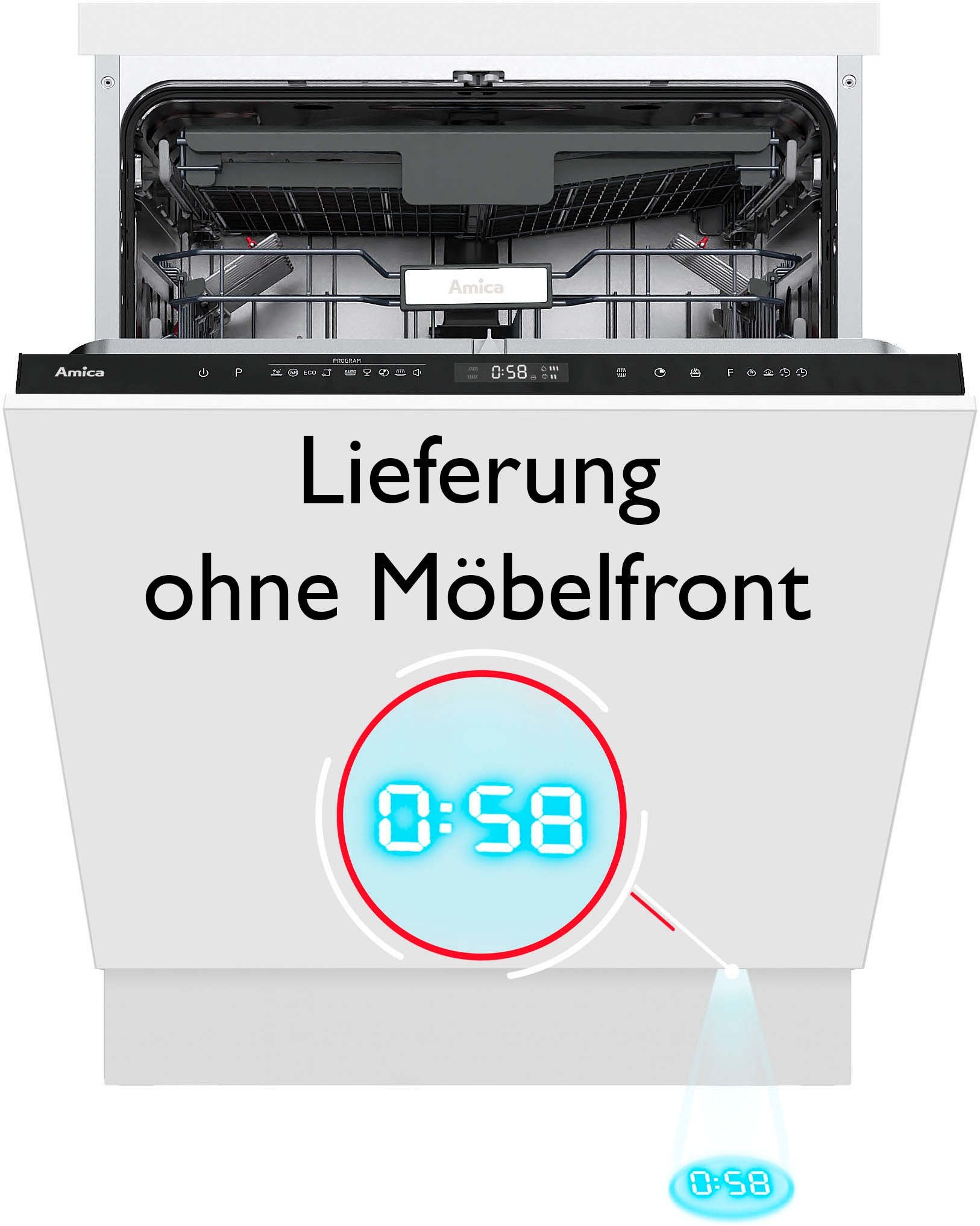Amica vollintegrierbarer Geschirrspüler »EGSPV 596 400« 9 l 16 Maßgedecke O günstig online kaufen