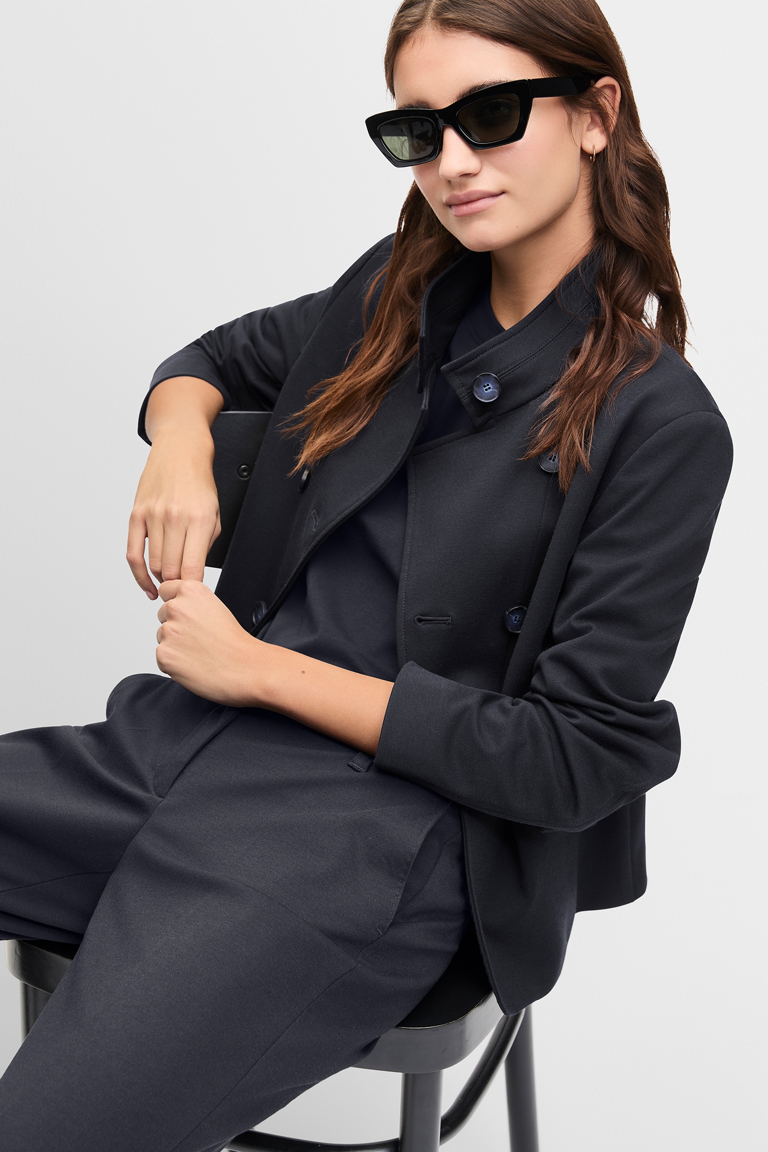 Cinque Kurzblazer »CILOKO« Stehkragen, taillierter Schnitt, elastischer Materialmix