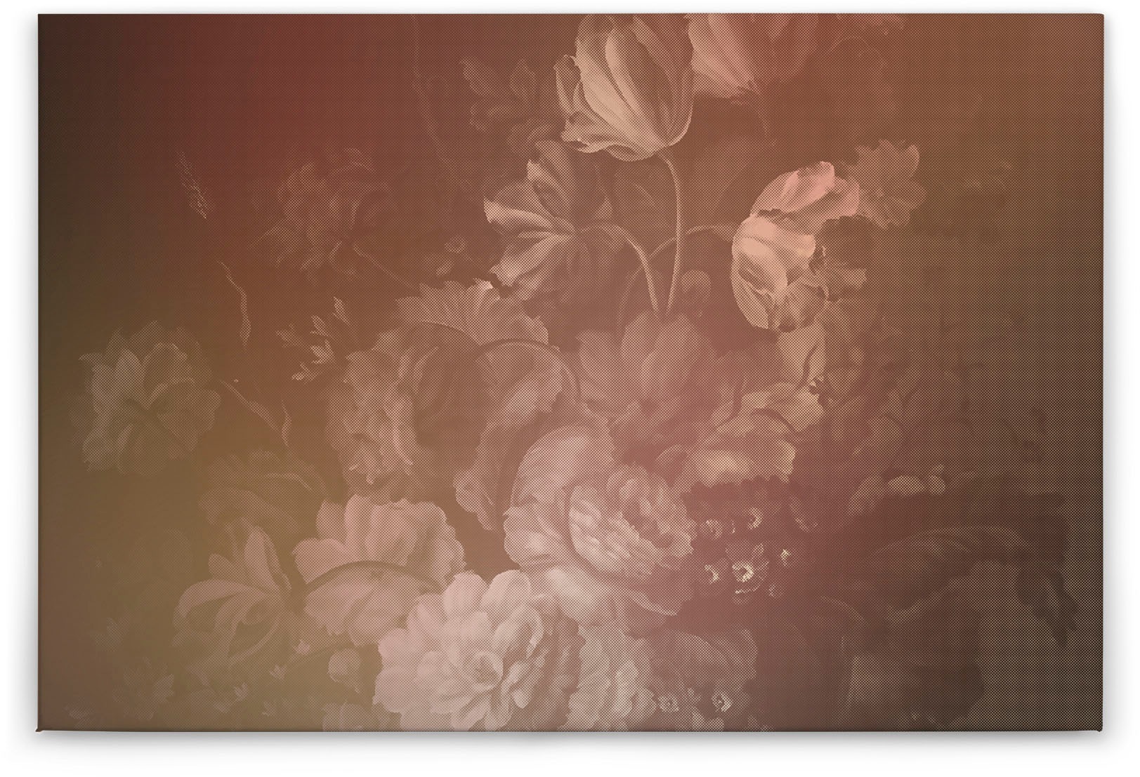 Bricoflor Stillleben Bild Auf Leinwand In Altrosa Und Rot Blumen Wandbild I günstig online kaufen