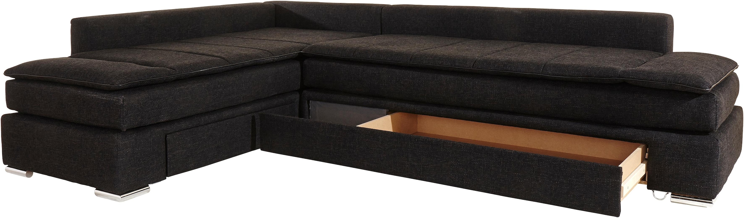 INOSIGN Ecksofa »Night & Day L-Form mit Dauer-Schlaffunktion ohne Armlehnen«, mit Boxspring-Bettfunktion 180x200 cm und Bettkasten, Dauerschläfer!