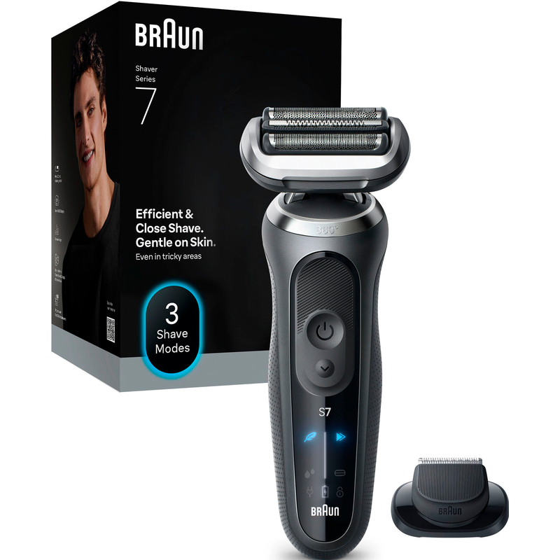 BRAUN Elektrorasierer »Series 7 72-G1200s« 1 Stk. Aufsätze Bis zu 60 Min, Präzisionstrimmer-Aufsatz, 100% wasserdicht grau Langlebig, über Jahre...