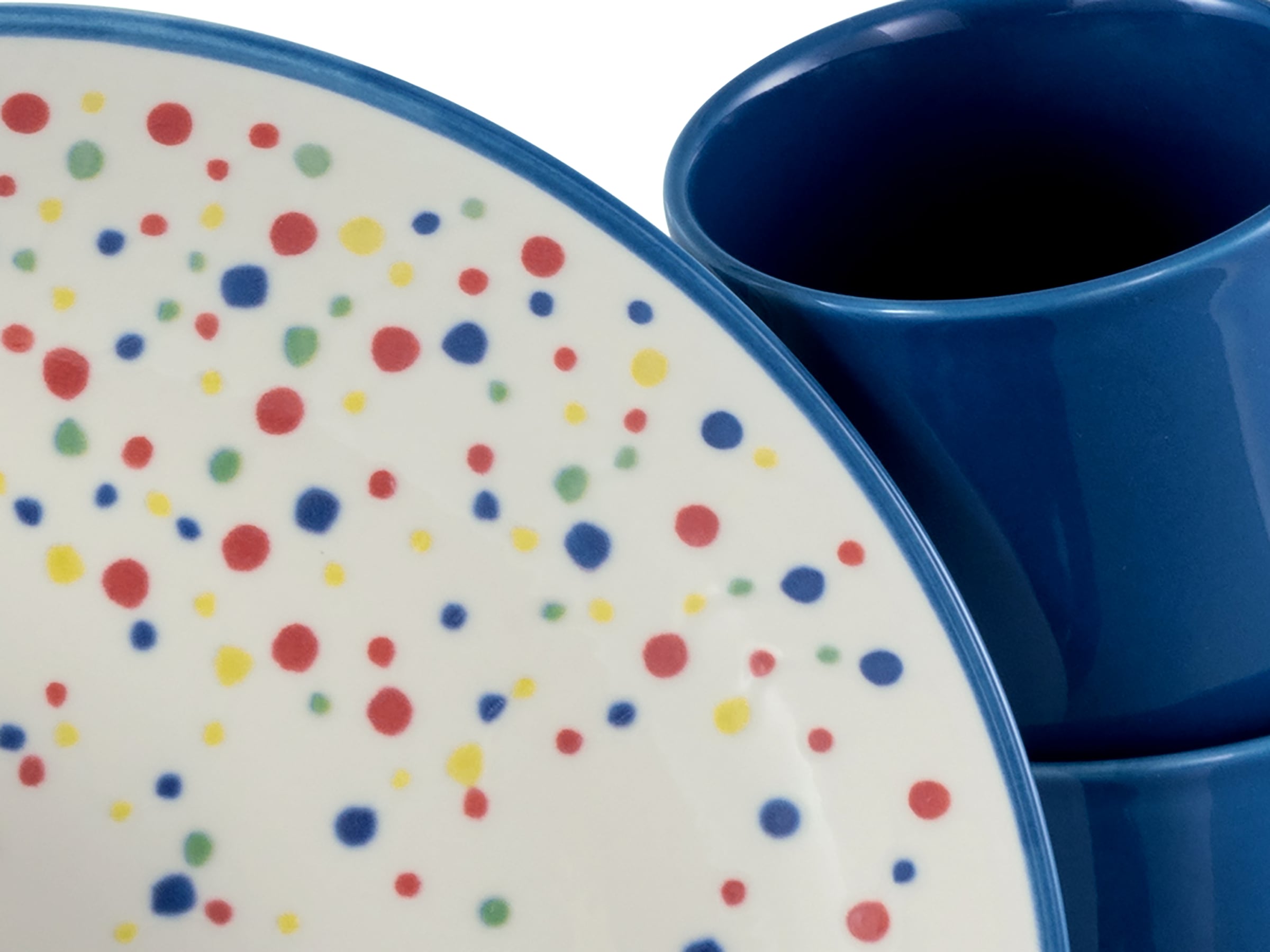 CreaTable Kombiservice »Joy, Kombi-Service 16-tlg.«, (Set, 16 tlg.), Unregelmäßige bunte Punkte, Gute Laune Geschirr, Frisch, Freundlich