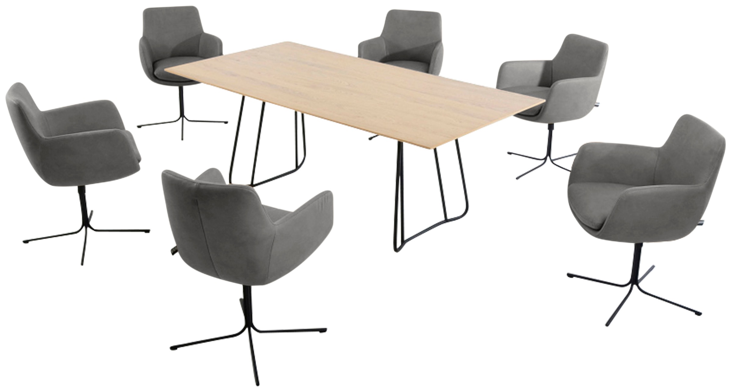 K+W Komfort & Wohnen Drehstuhl »Pego« () filigranem 4-Fuß-Gestell in schwar günstig online kaufen