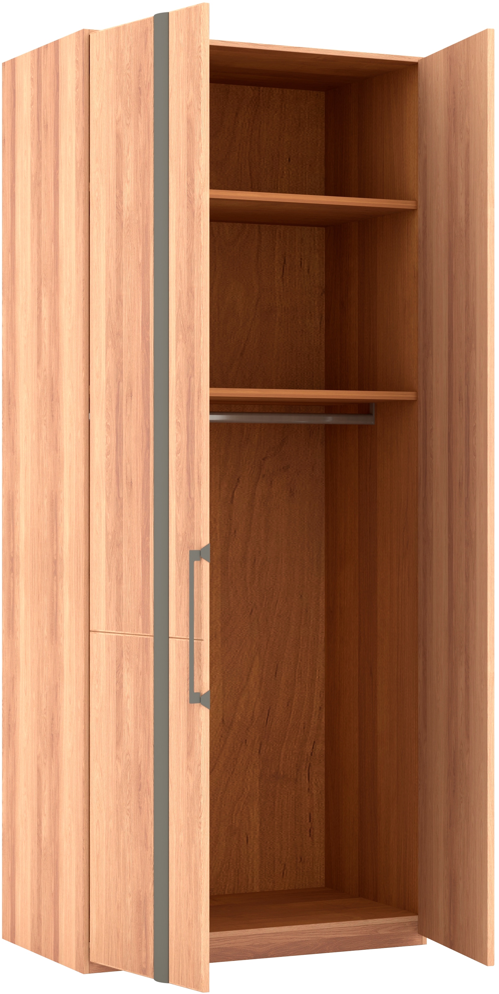 Musterring Drehtürenschrank »Sorrent, Kleiderschrank, Schrank, teilmassiv Eiche«, (mit Türdämpfern, in 5 Breiten & 2 Höhen, extra Böden, MADE IN GERMANY), Türen Eiche massiv oder als Parsol-Bronze-Spiegel, verschiedene Maße