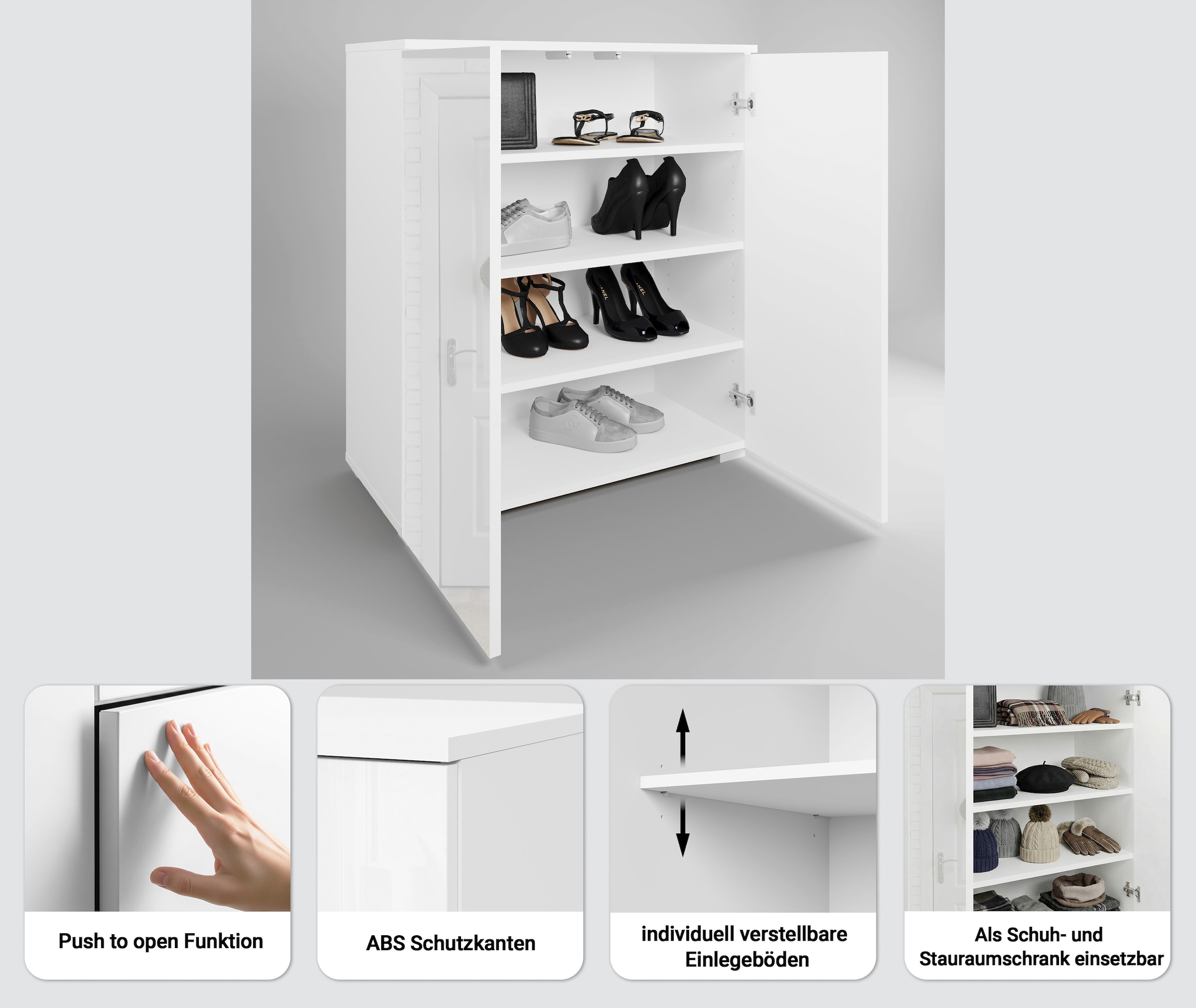 INOSIGN Schuhkommode »Paris« zwei Türen mit verstellbaren Einlegeböden, Breite 70cm