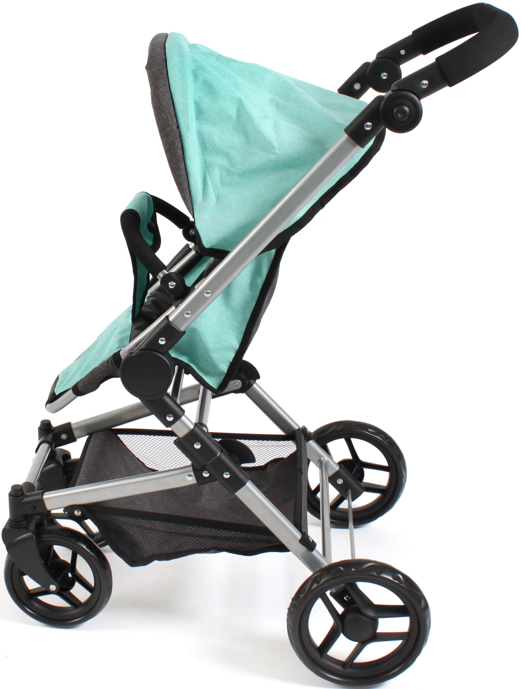 CHIC2000 Kombi-Puppenwagen »Fides 3in1, Melange Mint«, mit Babywanne, Sportsitz und Autositz