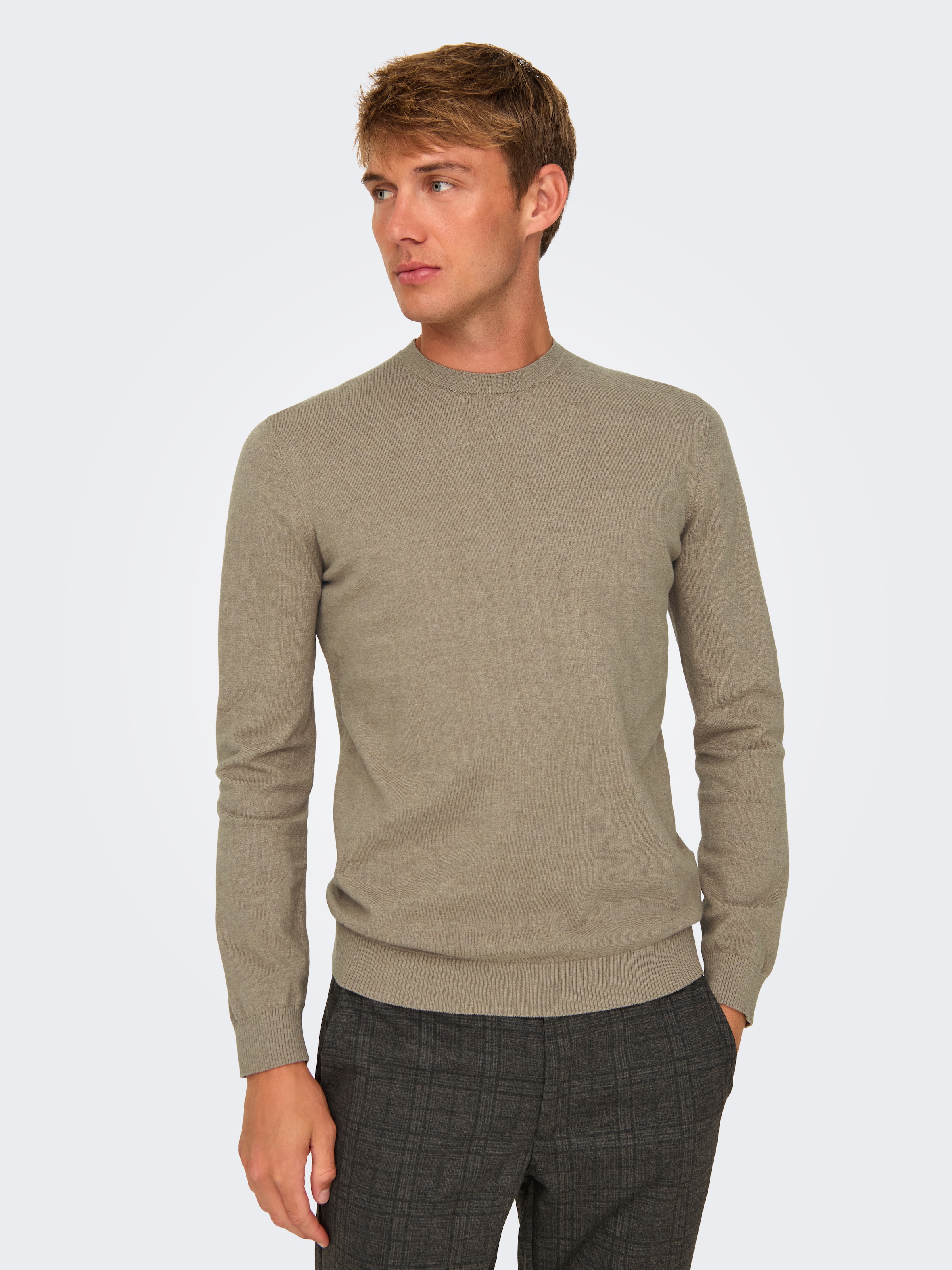 ONLY & SONS Strickpullover »ONSLOUI REG 12 MEL CREW KNIT NOOS«