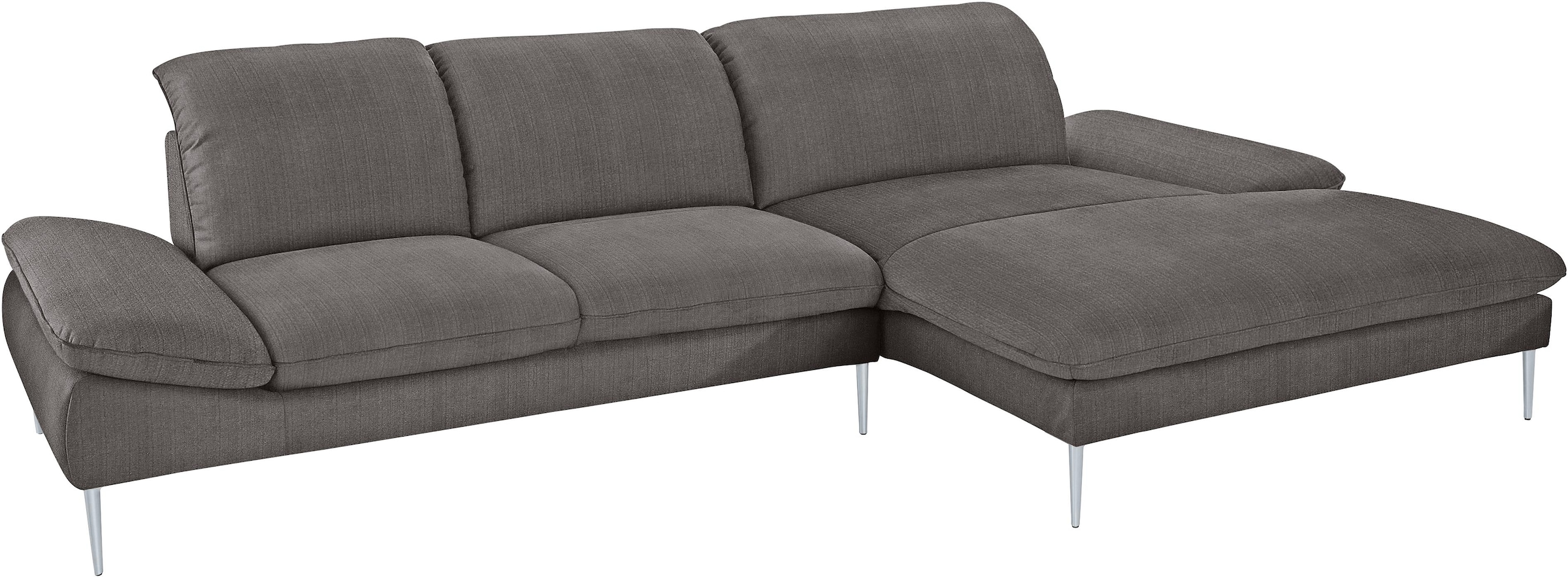 W.SCHILLIG Ecksofa »enjoy&MORE, Designsofa, bequem, zeitlos und elegant, L-Form«, mit Sitztiefenverstellung, Füße silber matt, Breite 340 cm