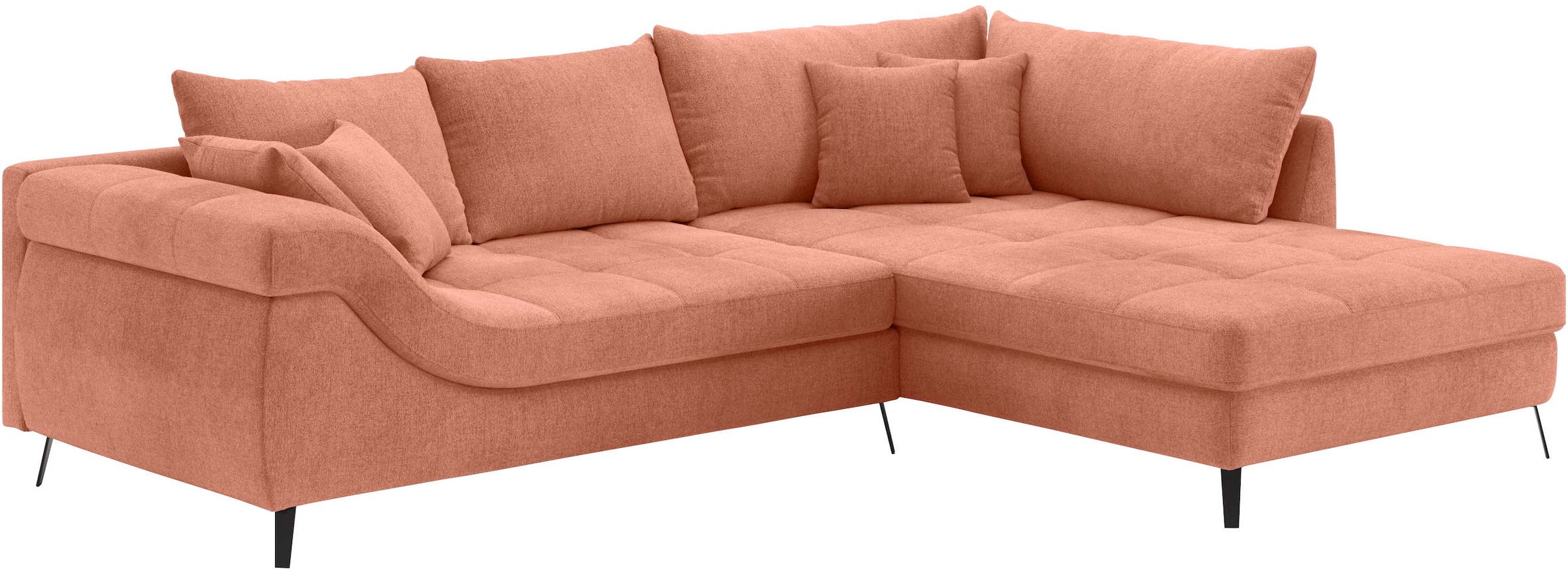 Mr. Couch Ecksofa »Portofino L-Form«, 4 Bezugsqualitäten, 13,5 cm hohe Meta günstig online kaufen