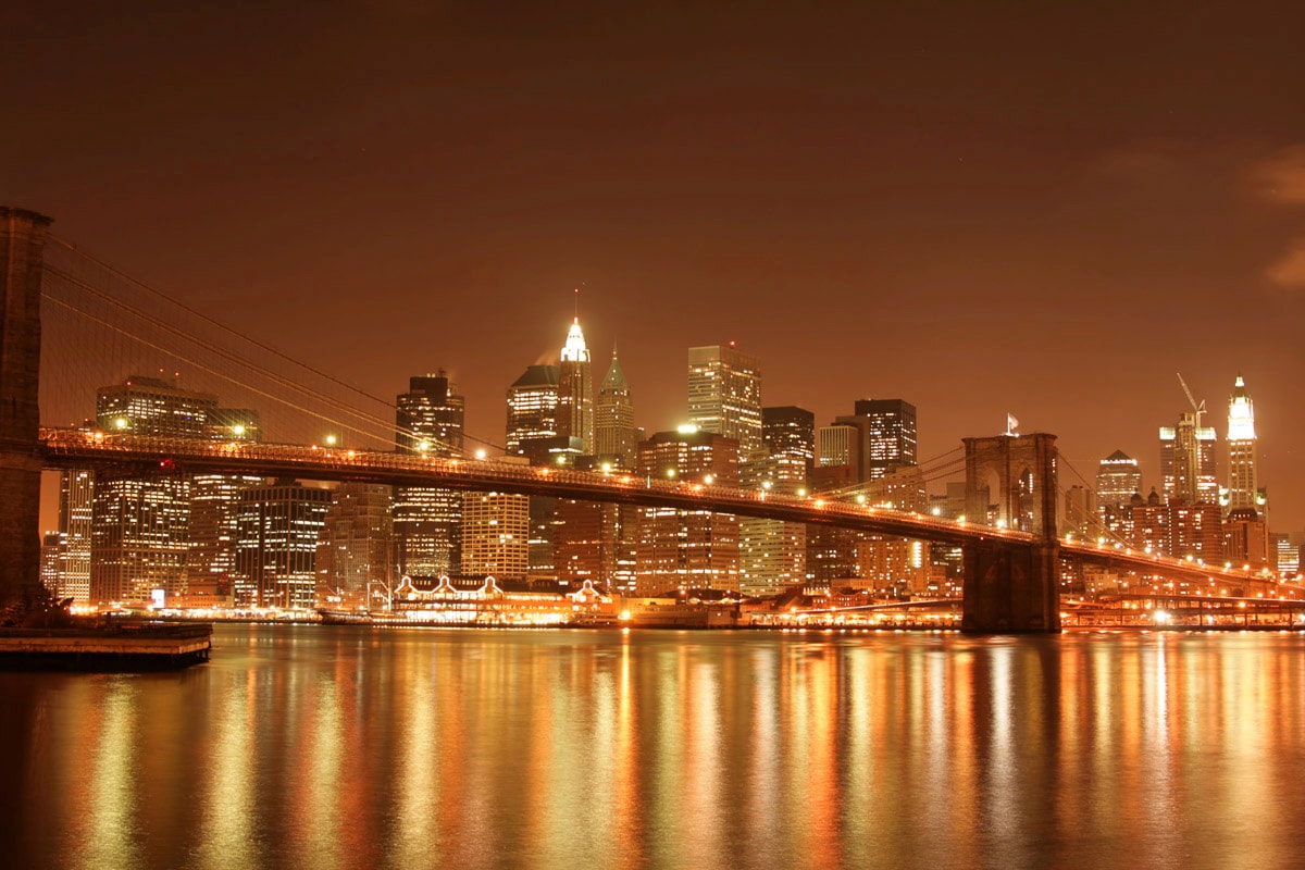 Papermoon Fototapete »Brooklyn Bridge bei Nacht«
