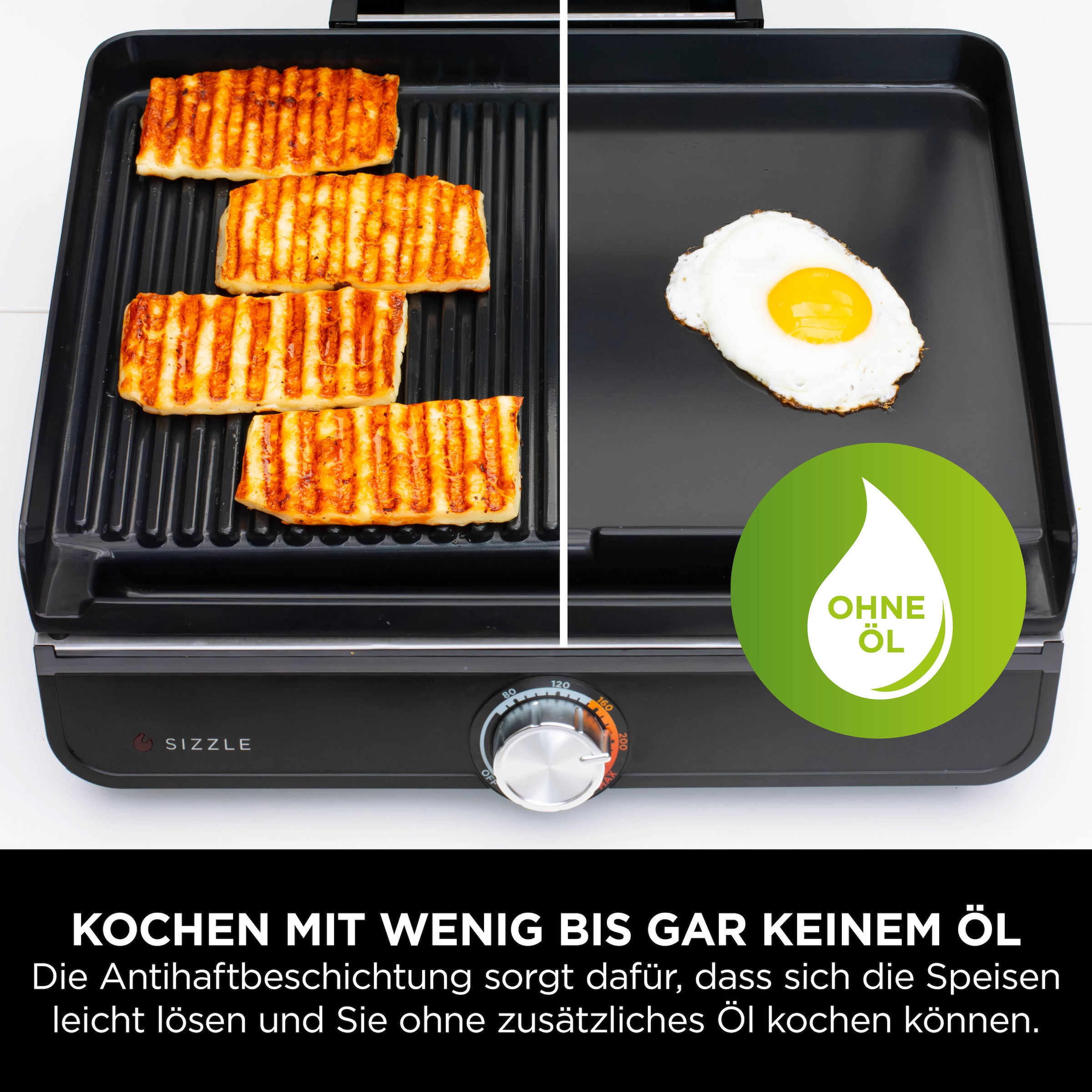 NINJA Elektrogrill »Sizzle Grillplatte und Plancha GR101EU«, 1450 W, Teppanyakigrill