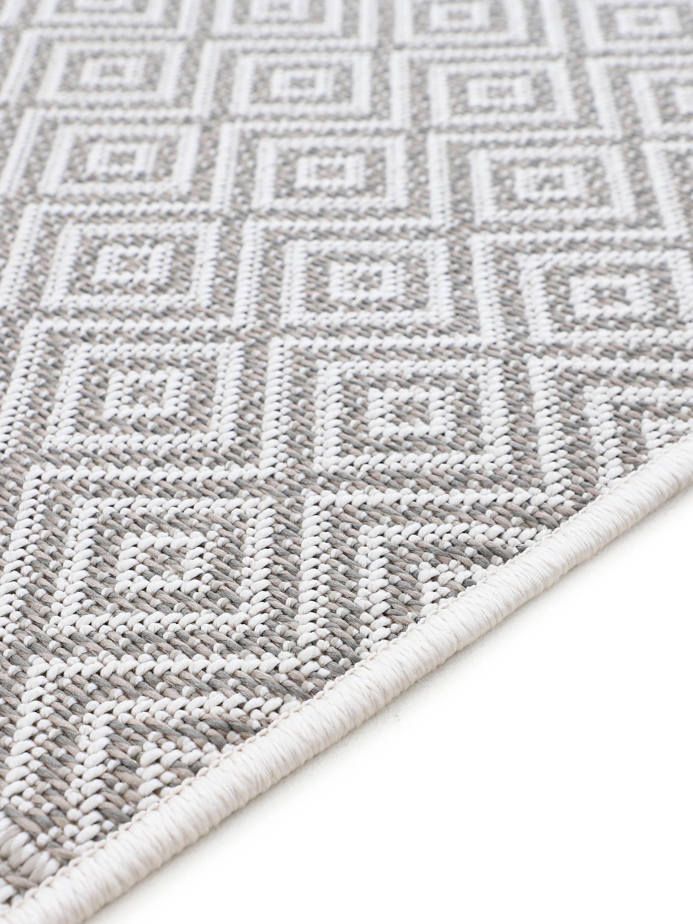 carpetfine Teppich »Boho 103«, rechteckig, 4 mm Höhe, robustes Flachgewebe, Sisal Optik, UV-beständig, Außenbereich