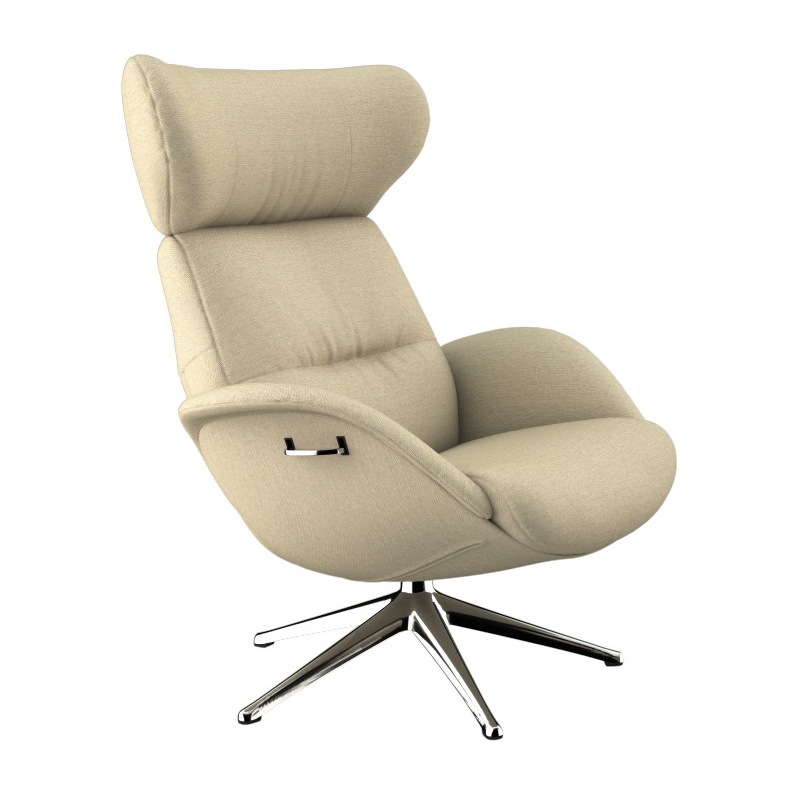 FLEXLUX Relaxsessel »Fernsehsessel More, ergonomisch, drehbar, robuster Fuß, Scandi«, Premium Komfort, Rücken- und Kopfteilverstellung, Drehbar, Fuß Alu