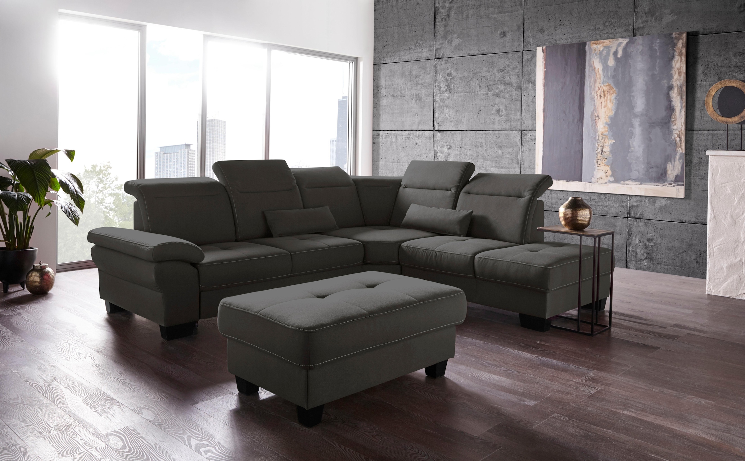 Home affaire Ecksofa »Cornwall L-Form« incl. Sitztiefenverstellung, mit Bet günstig online kaufen