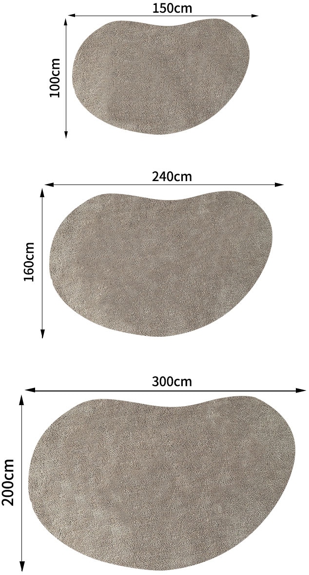 LeGer Home by Lena Gercke Hochflor-Teppich »Halrum, einfarbig, besondere Form, modern«, U-förmig, 25 mm Höhe, organische Form, bean shape, kuschelig, Wohnzimmer, Schlafzimmer