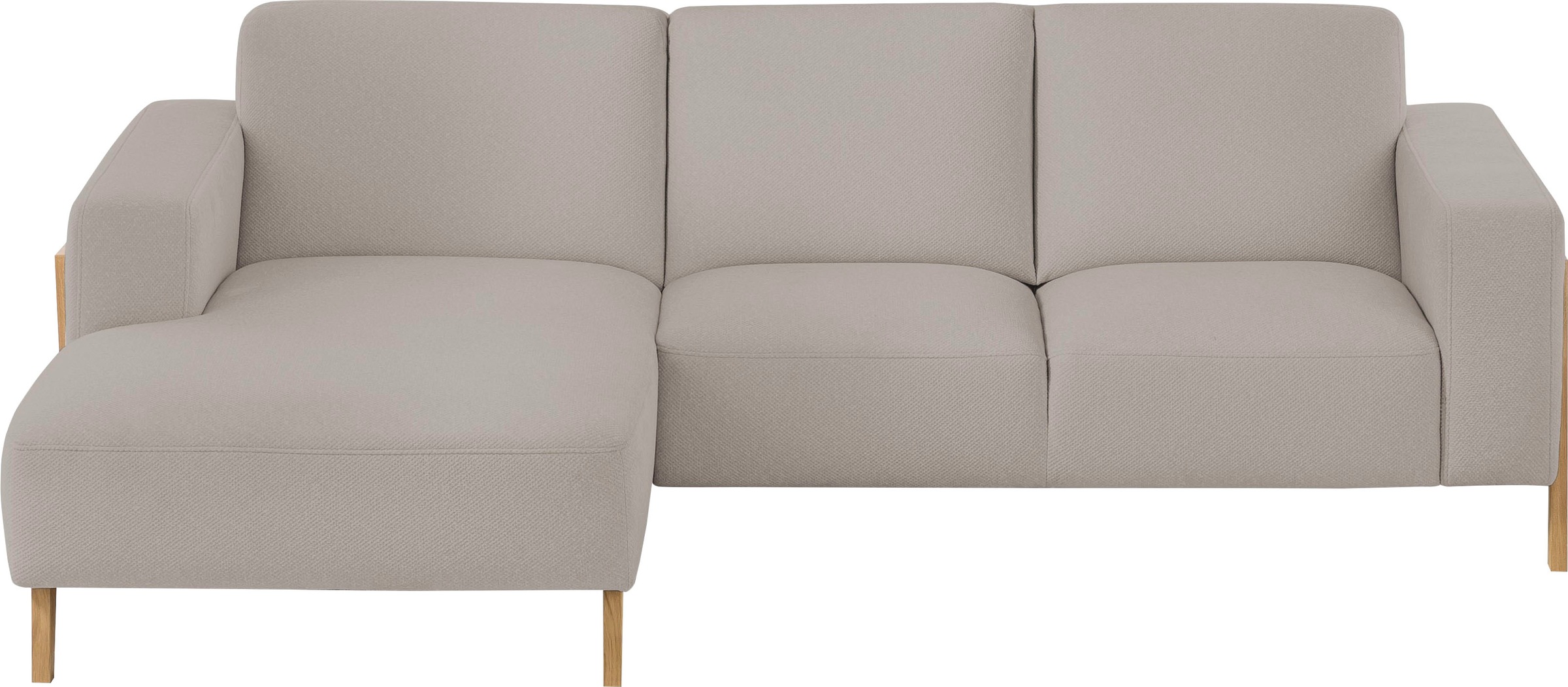 exxpo - sofa fashion Ecksofa »Starr, modern und klassisches Design, hochwertige Verarbeitung, bequem«, L-Form, wahlw. elektrische Sitztiefenverstellung, Massivholzfüße