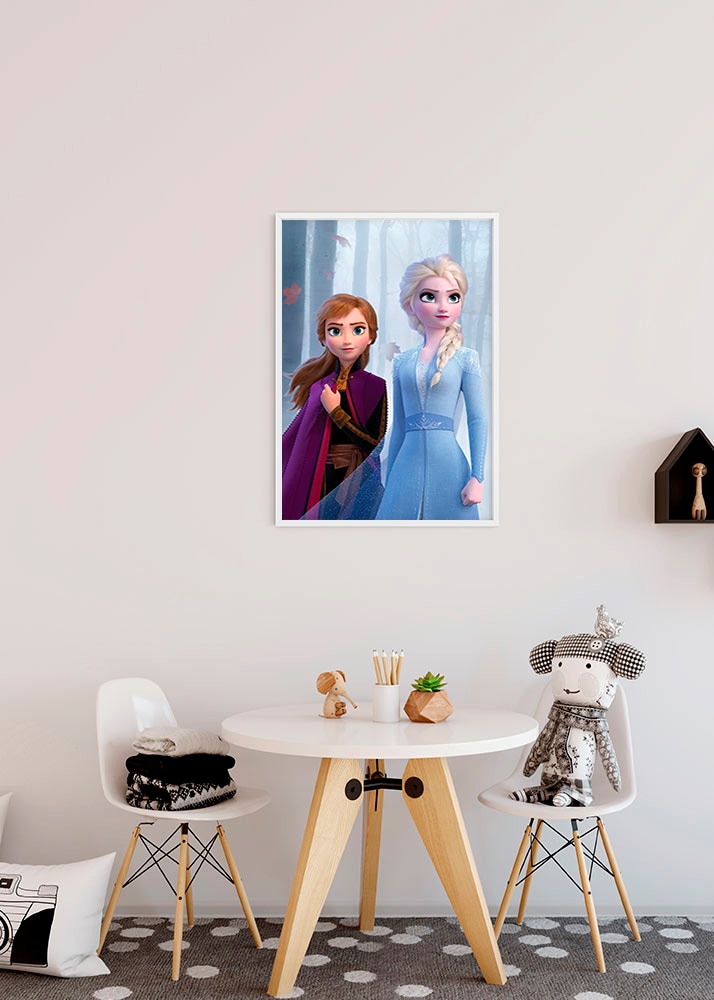 Komar Bild »Frozen Sisters in the Wood« Disney 1 Stk. tlg. Wandbild zur Dekoration im Kinderzimmer - ohne Rahmen