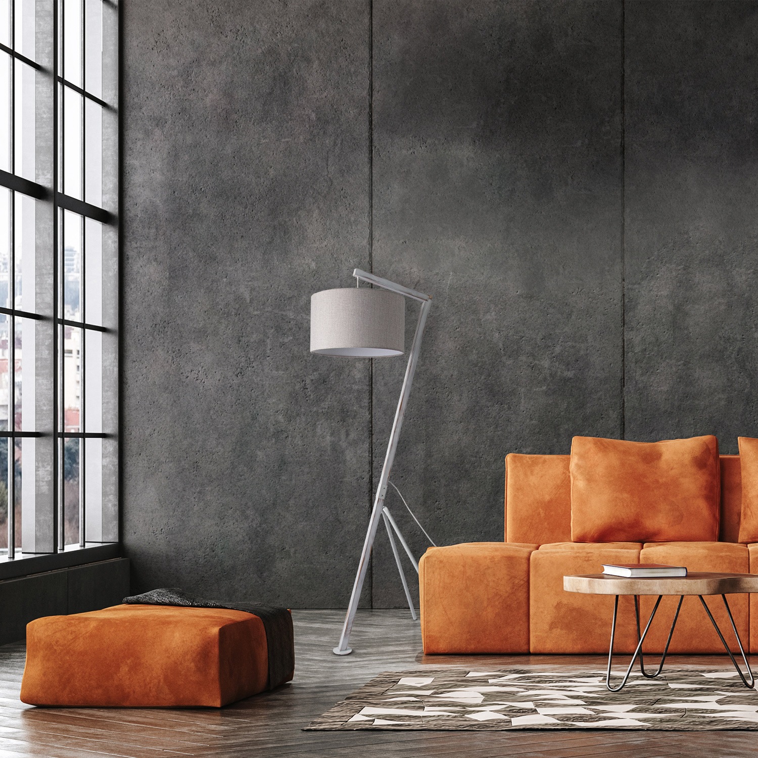 Paco Home Stehlampe »GALLOW«, 1 flammig, Leuchtmittel E27   ohne Leuchtmitt günstig online kaufen
