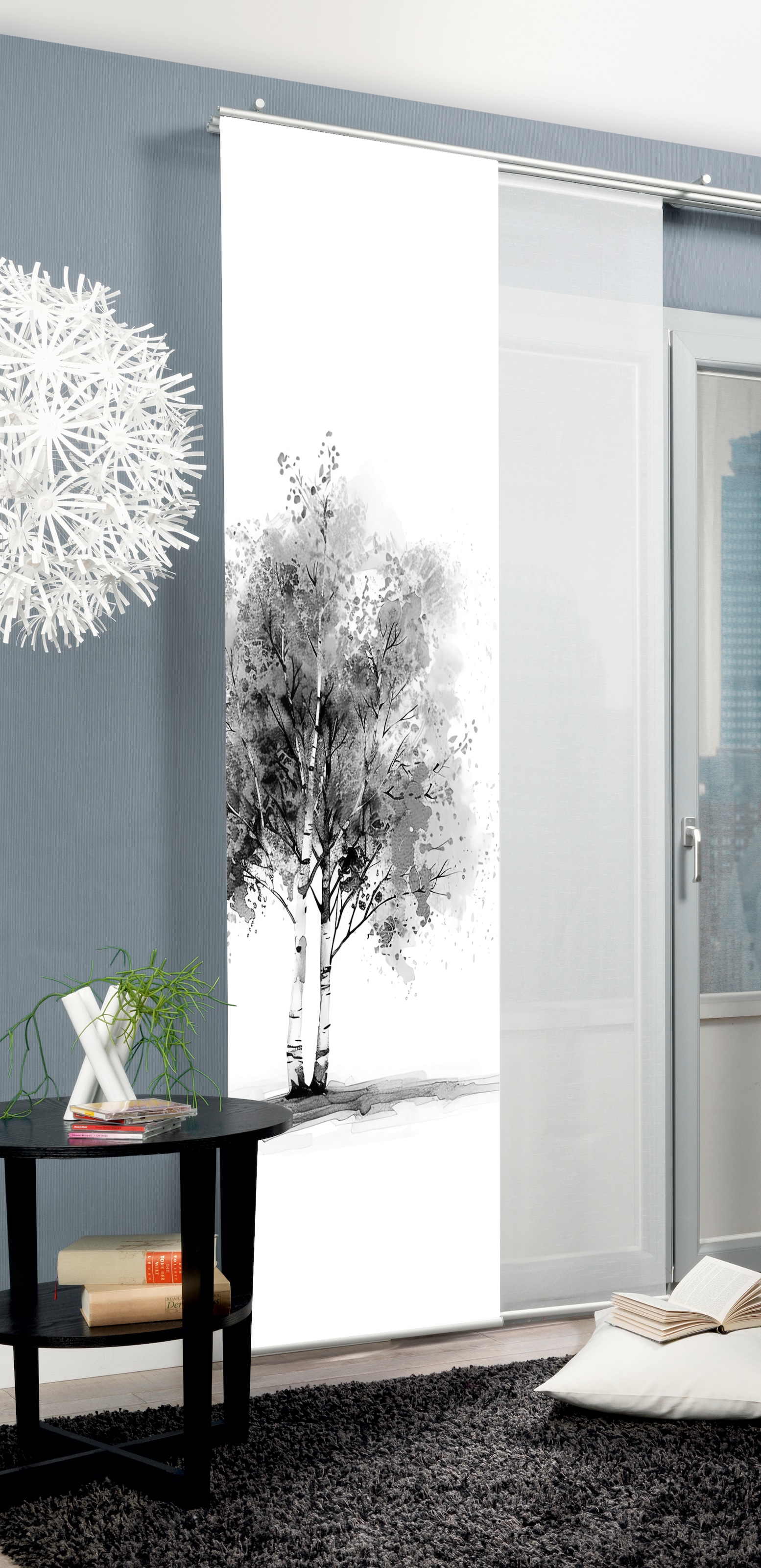 HOME WOHNIDEEN Schiebegardine »TREE«, (1 St.), Schiebewand Seidenoptik, Dig günstig online kaufen