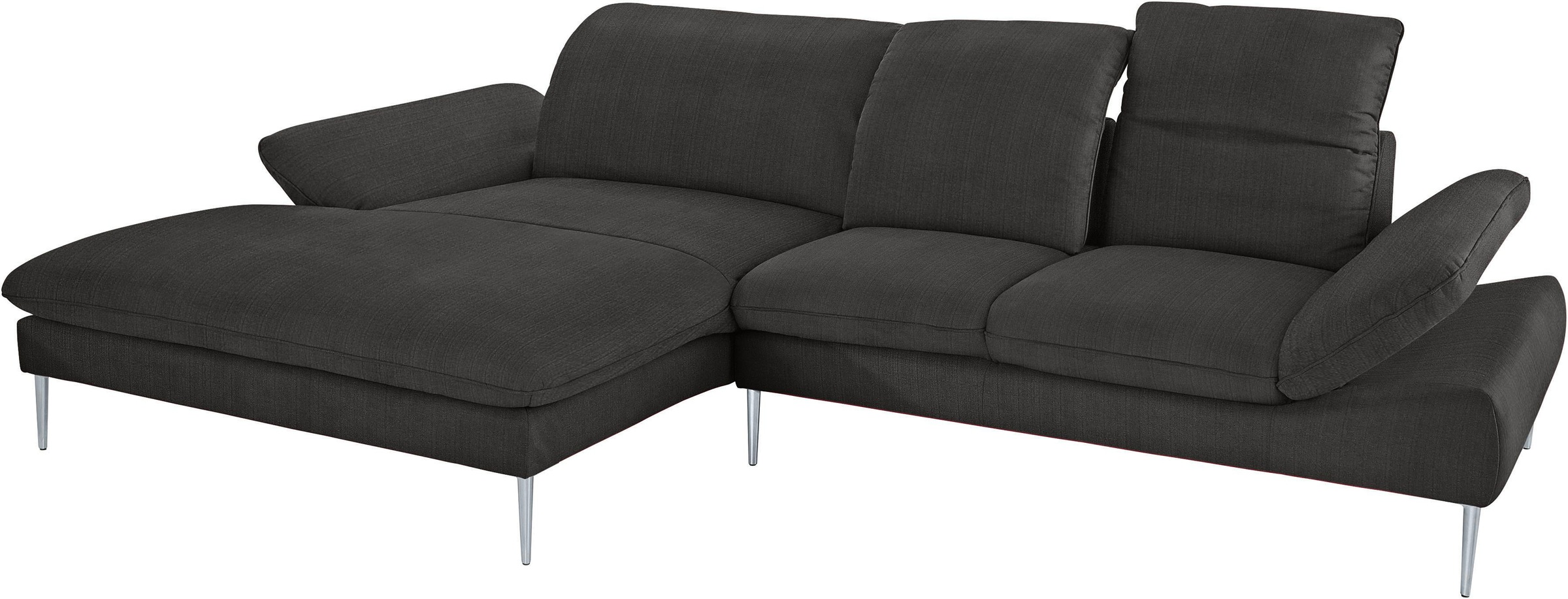 W.SCHILLIG Ecksofa »enjoy&MORE, Designsofa, elegant und bequem, L-Form«, mit Sitztiefenverstellung, Füße silber matt, Breite 310 cm