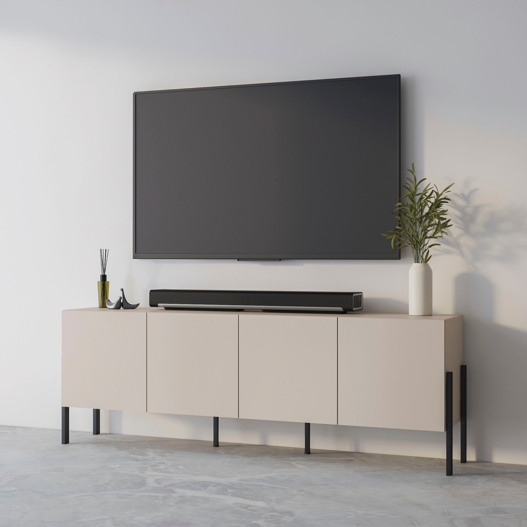 INOSIGN Kommode »Jukon,Breite 200 cm, moderne grifflose Kommode,4 Türen«, Sideboard, Anrichte viel Stauraum, push-to-open-Funktion