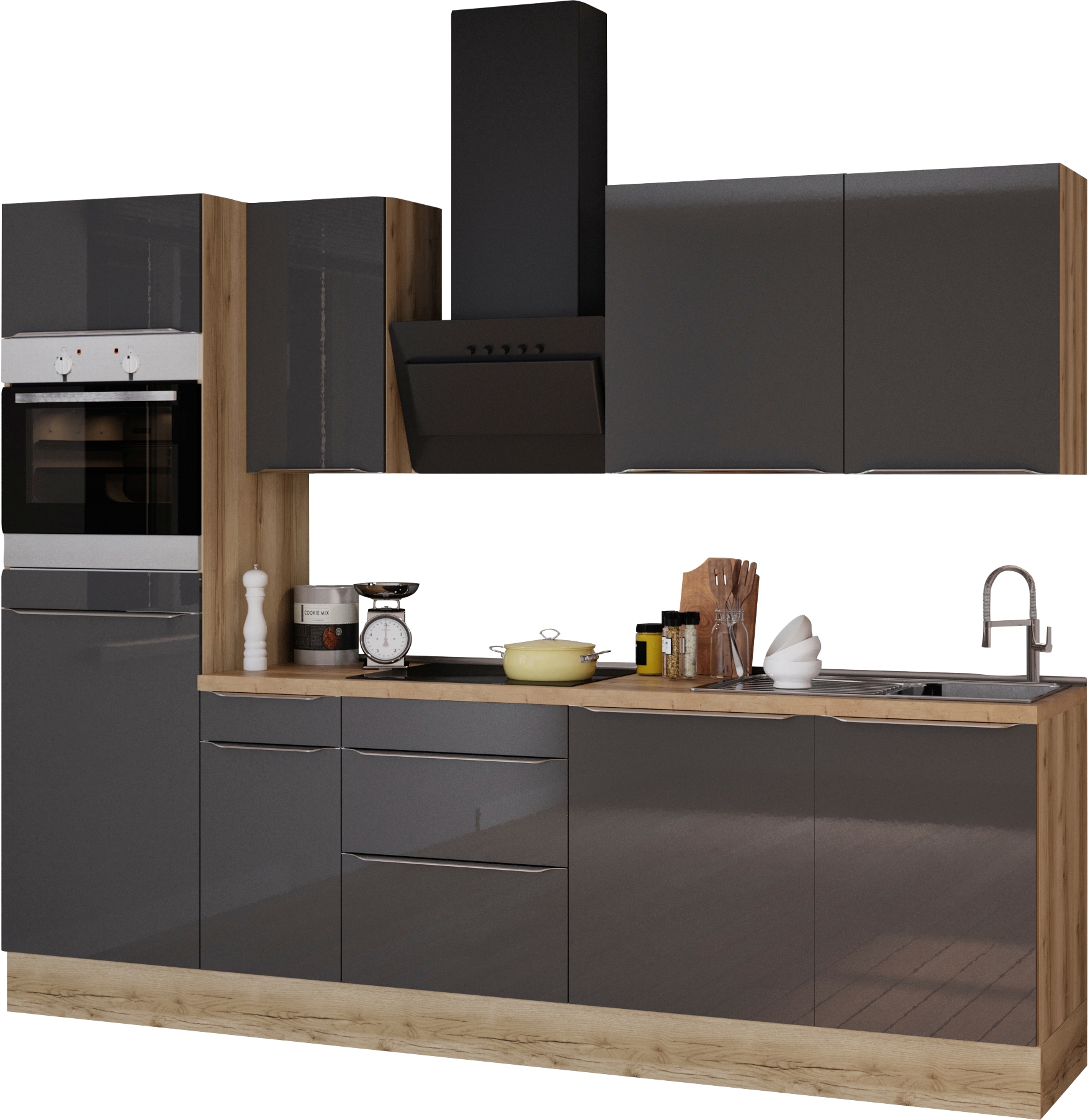 Küchenzeile ohne Breite E-Geräte, bestellen OPTIFIT 270 cm »Aken«, online