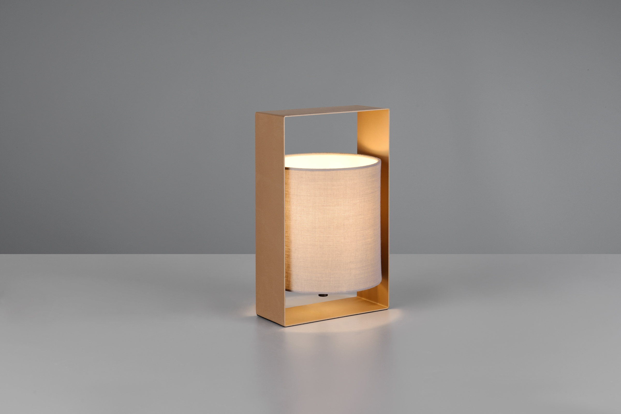 REALITY Leuchten Tischleuchte »PAIL, Tischlampe mit Schnurschalter, exkl 1x E27 max 10W, Stoffschirm«, 1 flammig, Leuchtmittel E27 | Leuchtmittel wechselbar, Design Tischleuchte Metallrahmen mit Stoffschirm, 16x27x15 cm (B/H/T)
