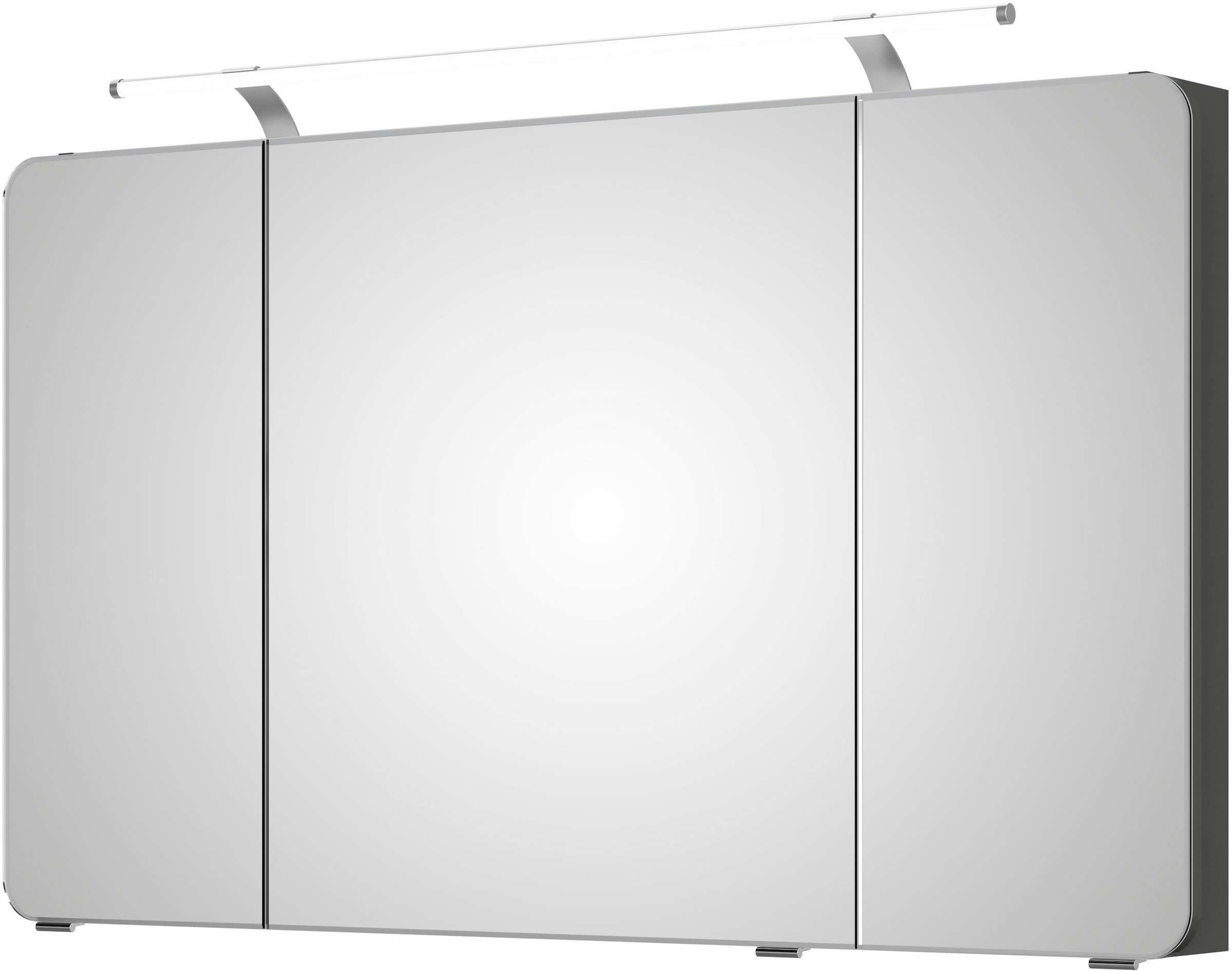 Saphir Spiegelschrank »Serie 4005 Badezimmer-Spiegelschrank inkl. LED-Aufsatzleuchte«, Badschrank 120 cm breit, 3 Türen, 6 Glas-Einlegeböden, inkl Türdämpfer