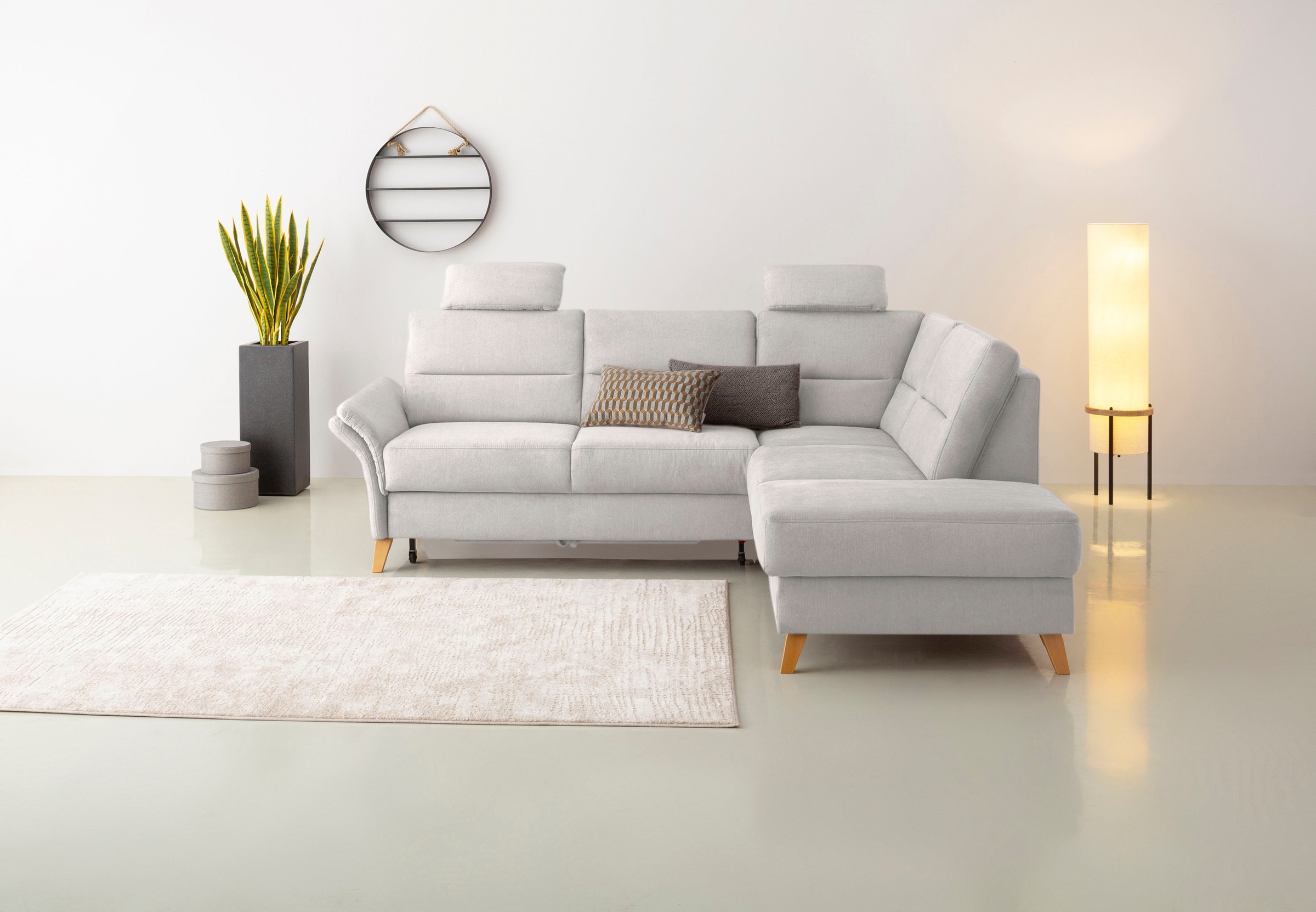 Home affaire Ecksofa »Westerland L-Form«, Federkern-Polsterung, wahlweise mit Bettfunktion, Bettkasten