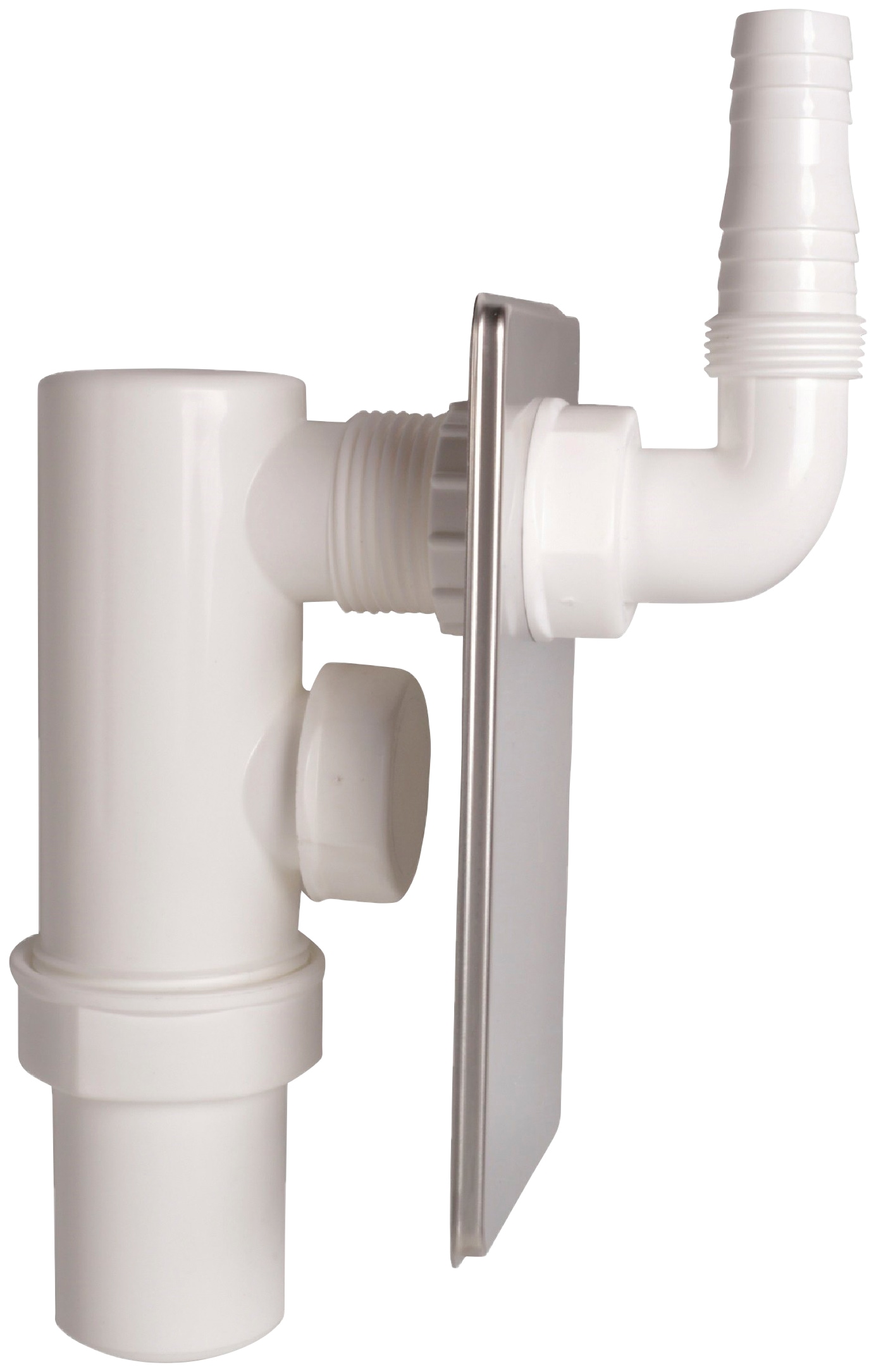 Kirchhoff Siphon »Unterputz-Waschgeräte-Siphon«, 40 mm, Edelstahlabdeckung, 3/4" Geräteanschluss für Waschmaschinen