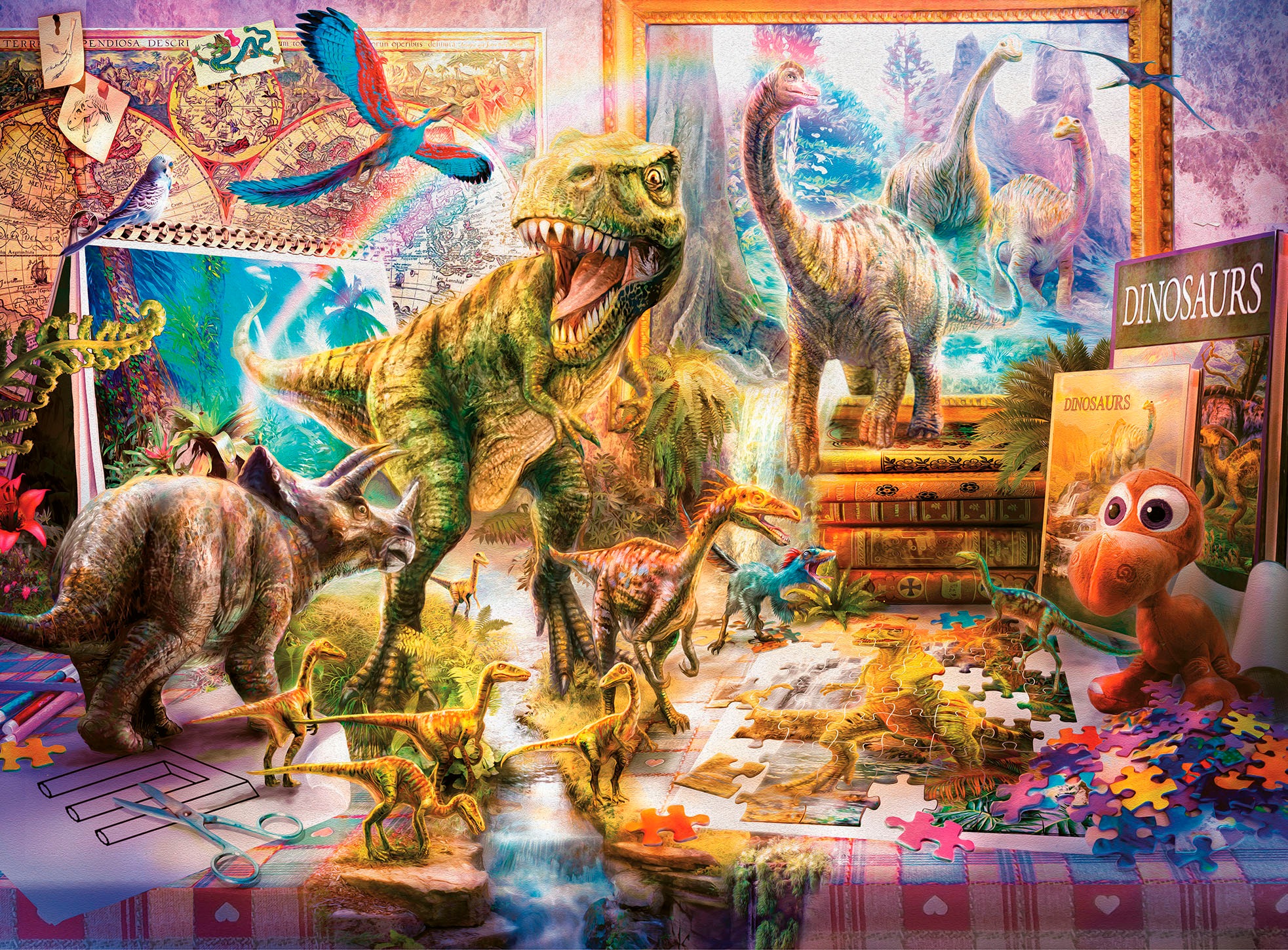Ravensburger Puzzle »Dinos im Kinderzimmer«, (100 tlg.), 100 XXL-Teile; Made in Germany
