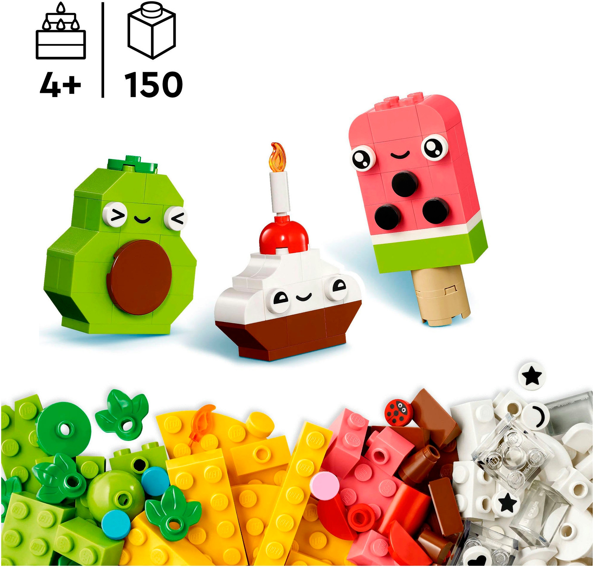 LEGO® Konstruktionsspielsteine »Kreativer Snack Bauspaß (11039), LEGO Classic«, (150 St.), Made in Europe