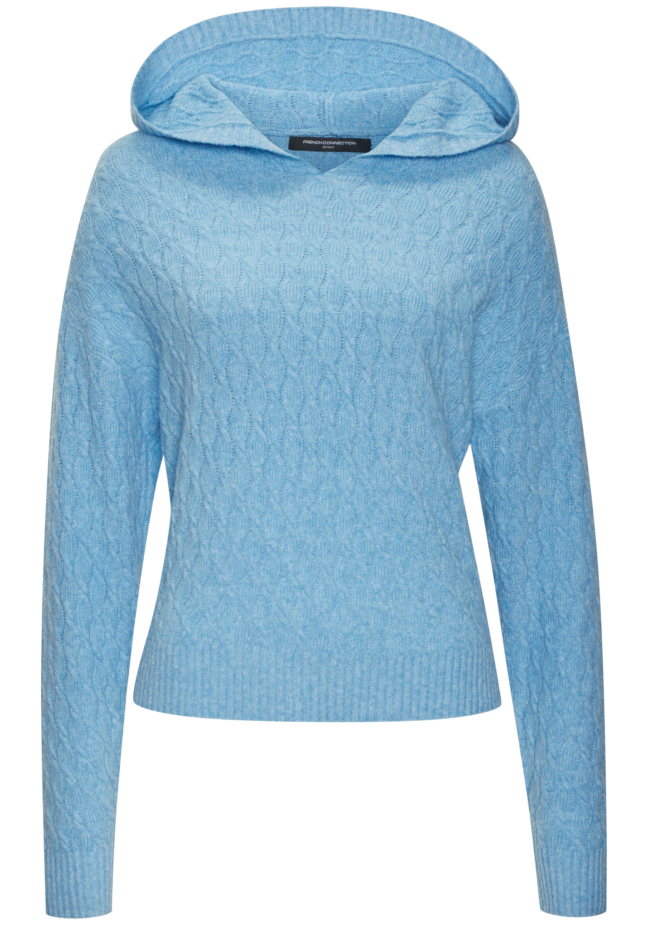 French Connection Kapuzenpullover mit Zopfmuster und Rippbündchen, Loungewear