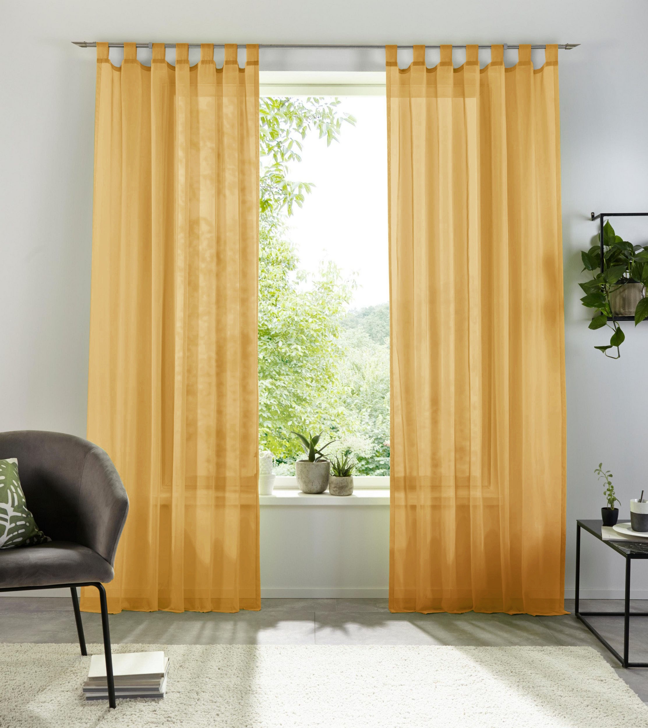 my home Gardine »XANA mit Ösen, Kräuselband oder Schlaufen« Schlaufen 1 Stk günstig online kaufen