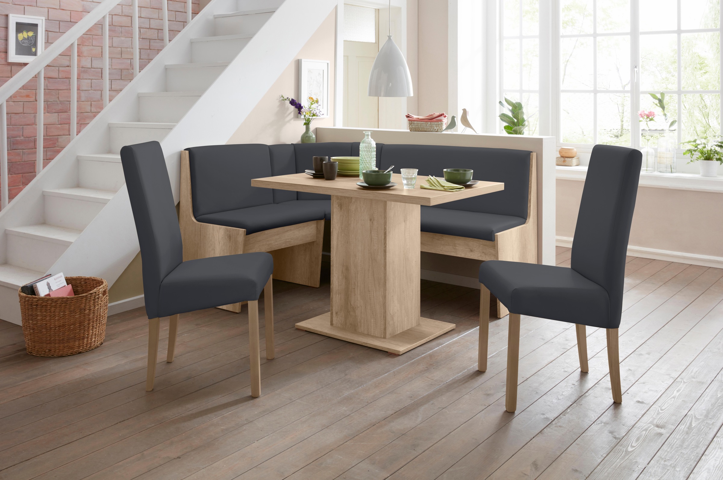 INOSIGN Eckbankgruppe »Hamburg« Set, 4 Stk. tlg. wildeichefarben/schwarz +