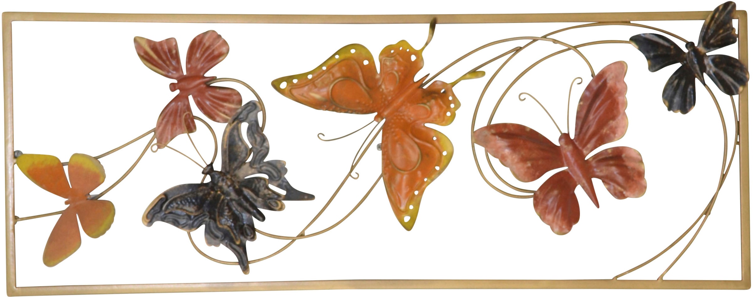 HOFMANN LIVING AND MORE Wanddekoobjekt »Wanddekoration« bunte Schmetterlinge, gerahmt