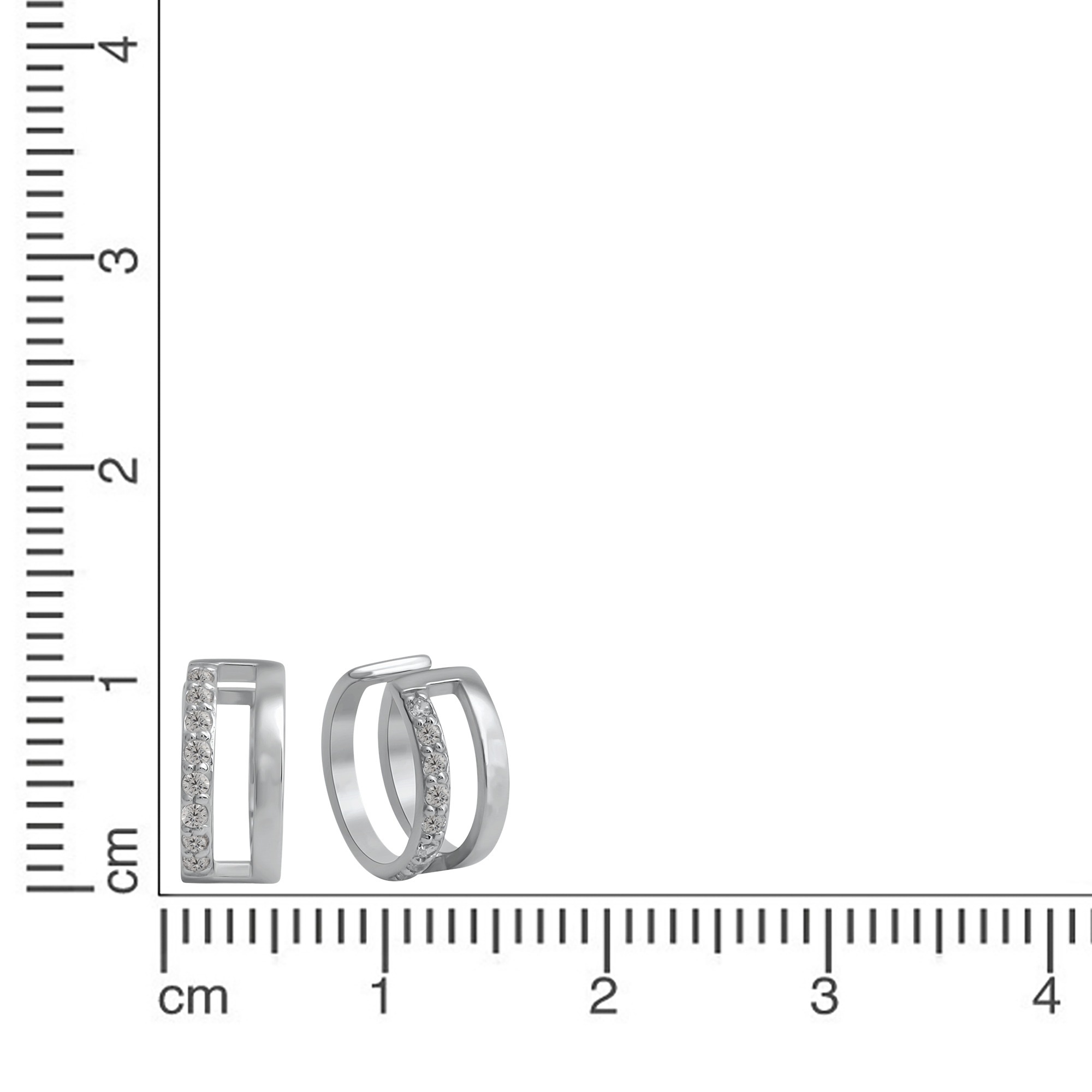 Vivance Paar Creolen »925-Sterling Silber rhodiniert Zirkonia«
