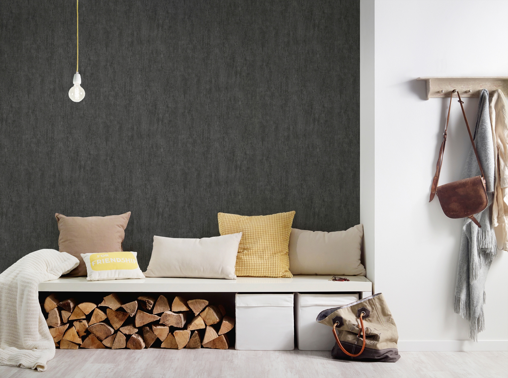 living walls Vliestapete »Industrial«, einfarbig, Tapete Uni Einfarbig