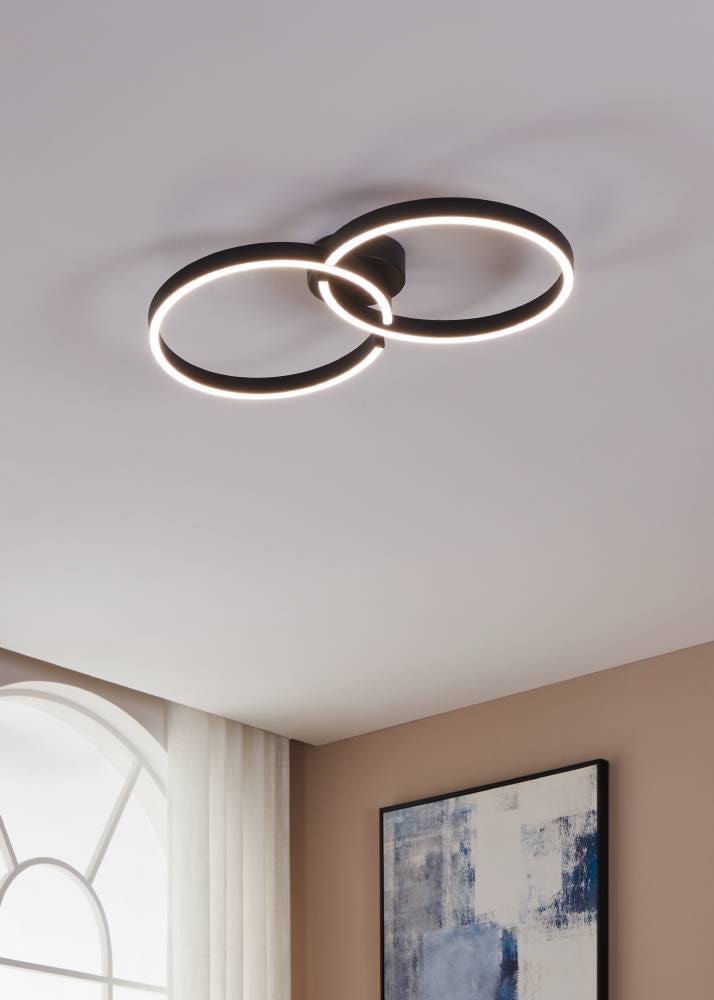 EGLO Deckenleuchte »AMANDOLO« LED-Modul 1 Stk. RGB | warmweiß - kaltweiß dimmbare Deckenlampe, Fernbedienung, Metall, RGB Backlight